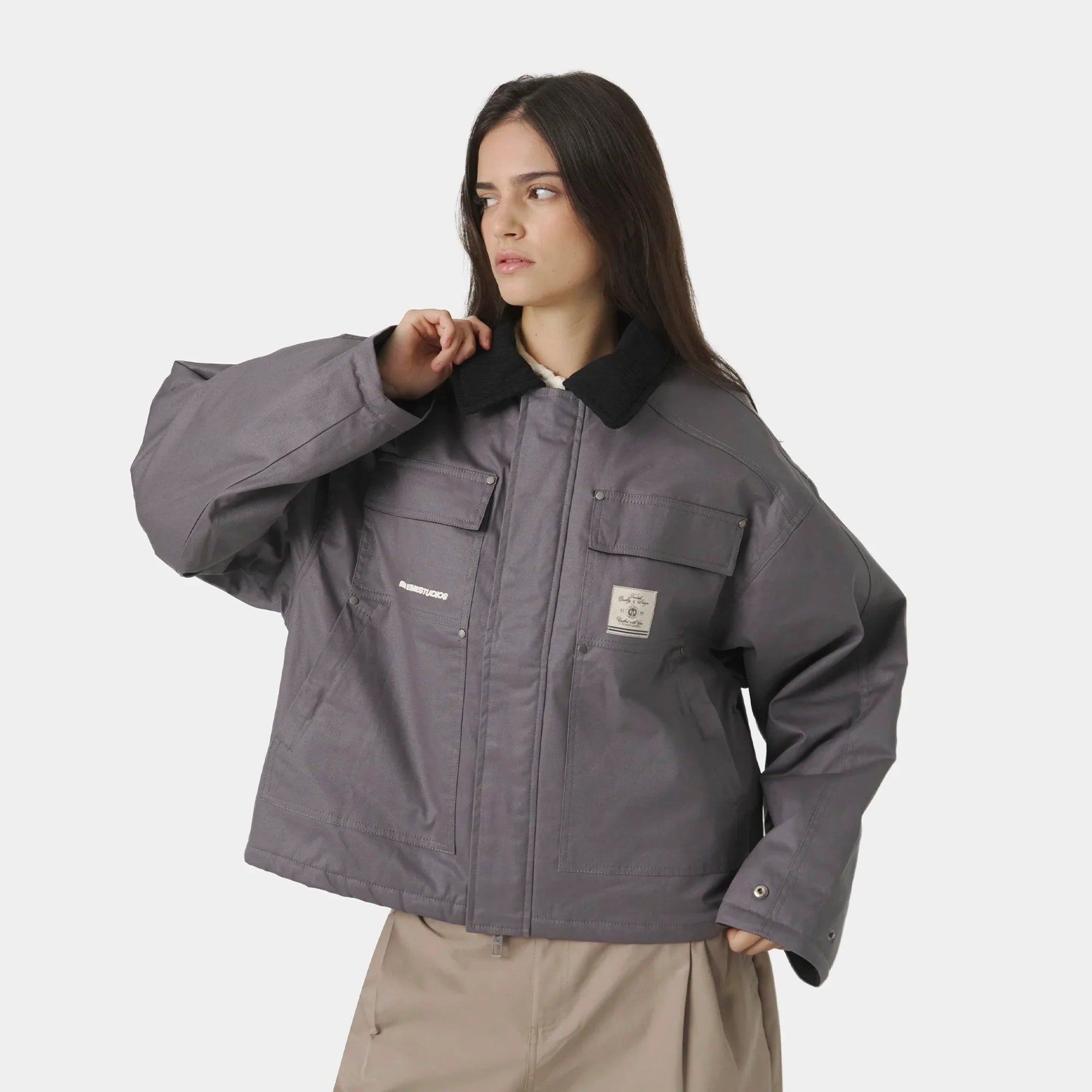 Ethos Grey Boxy Jacket