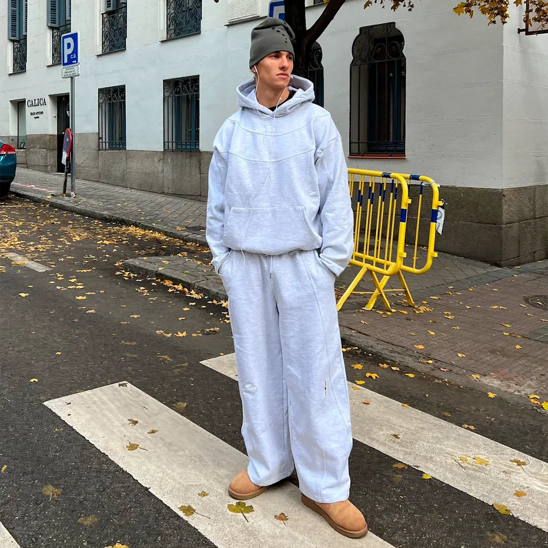 Alfa Heather Grey Oversized Hoodie