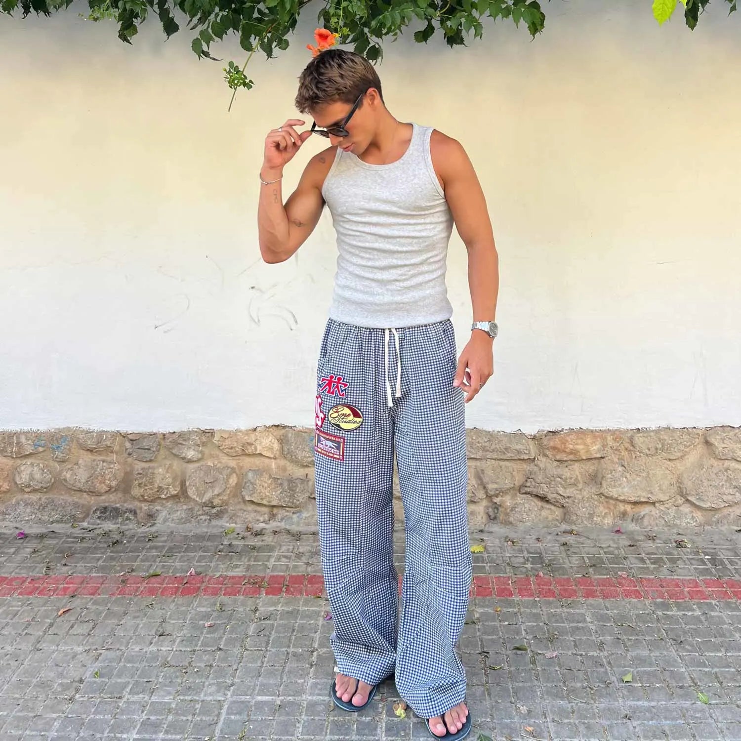 Patches Cargo Indigo Vichy