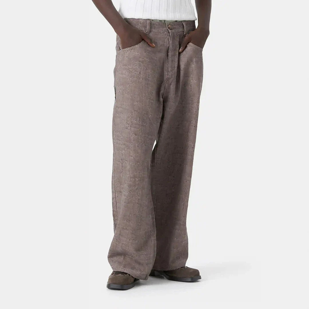 Frayed Brown Baggy Pants