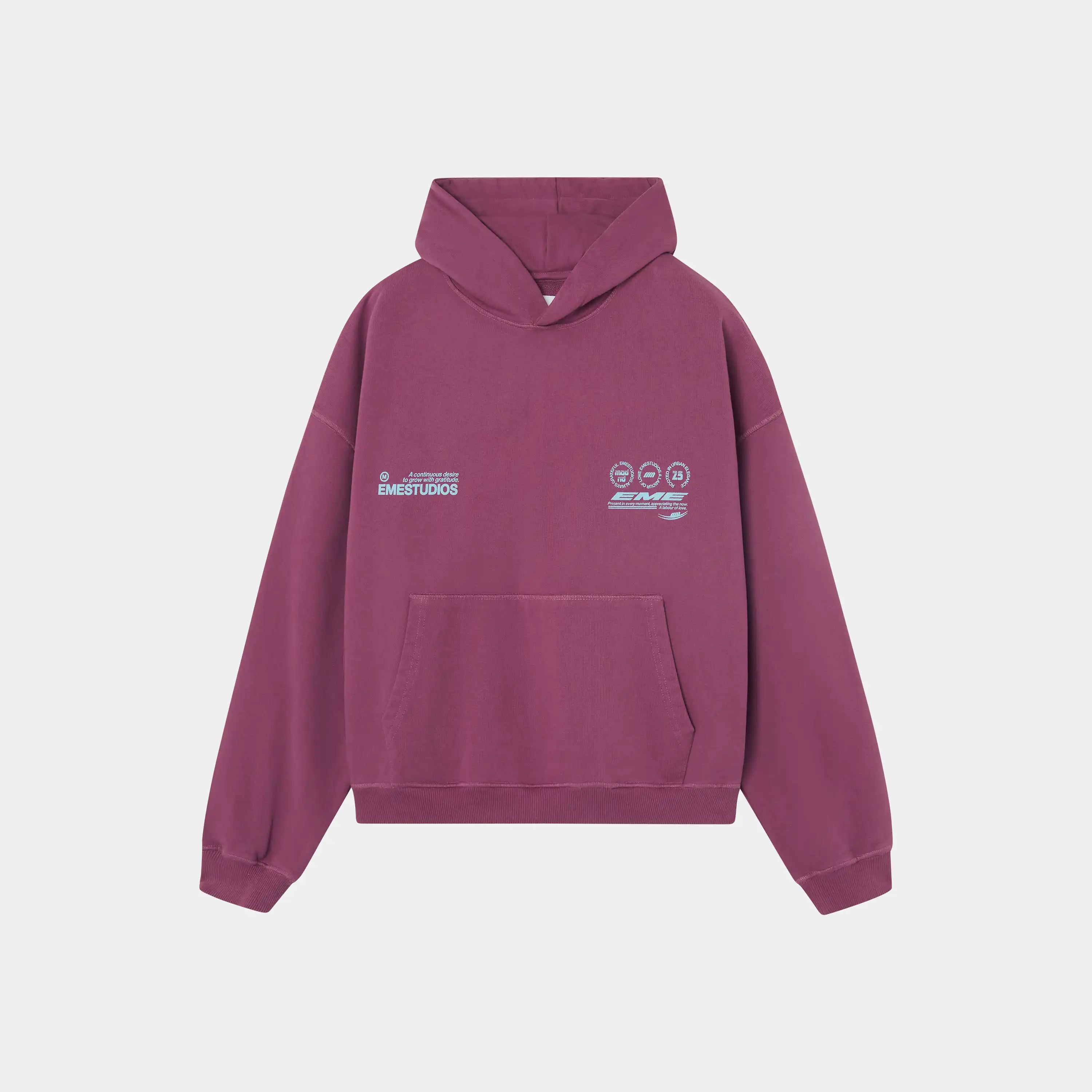 Stamp Maroon Oversized Hoodie