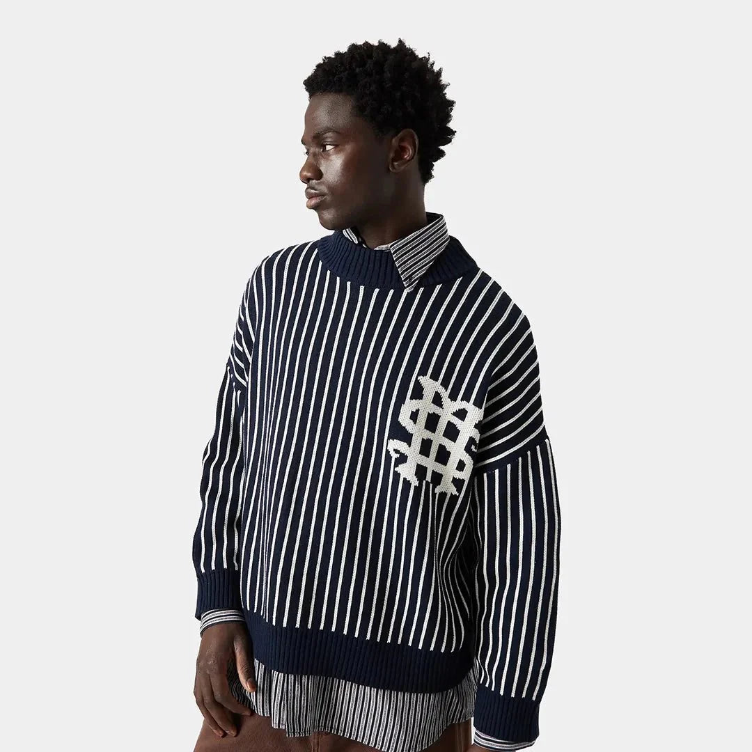 Badge Navy Stripes Knit