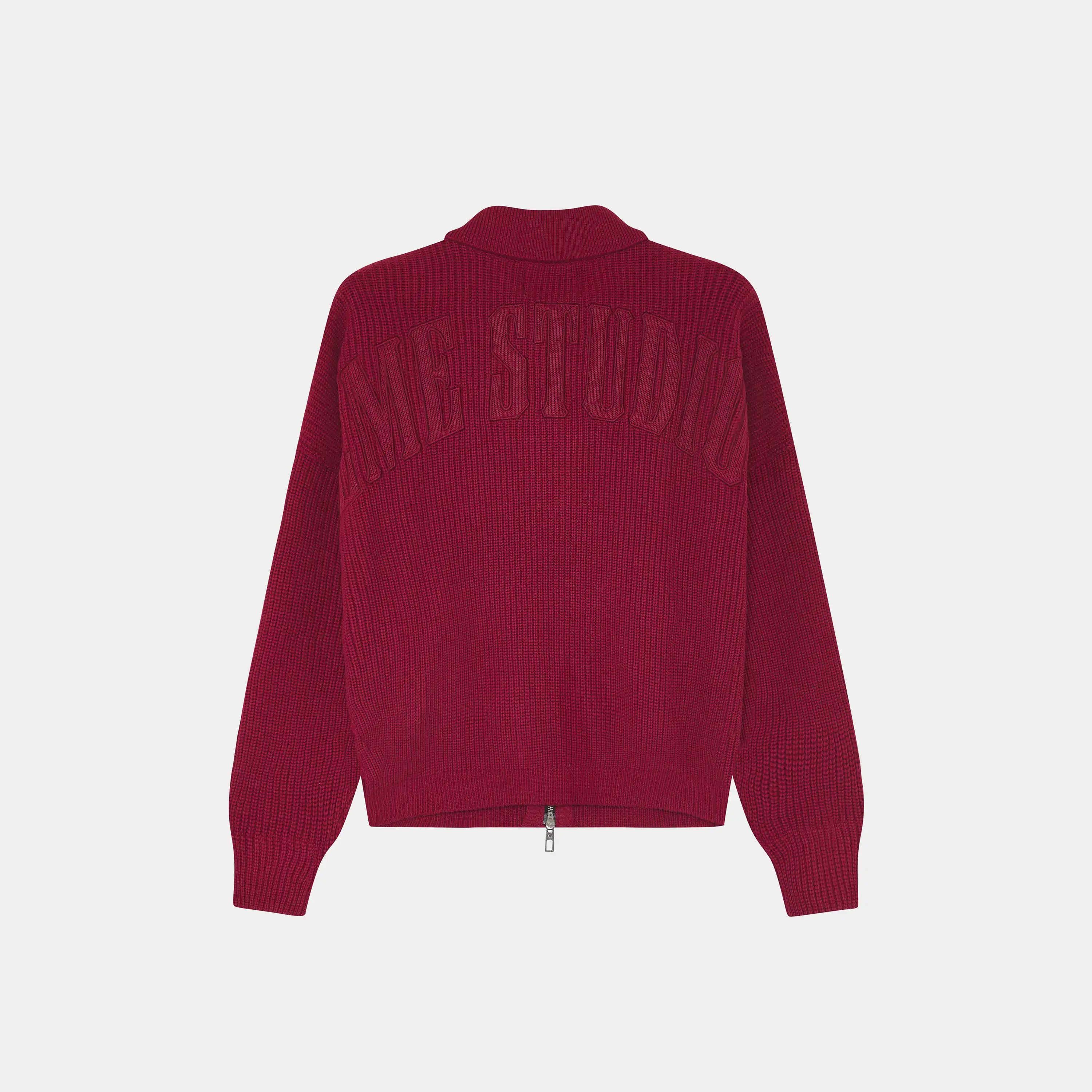 Collar Redwood Zipper Knit