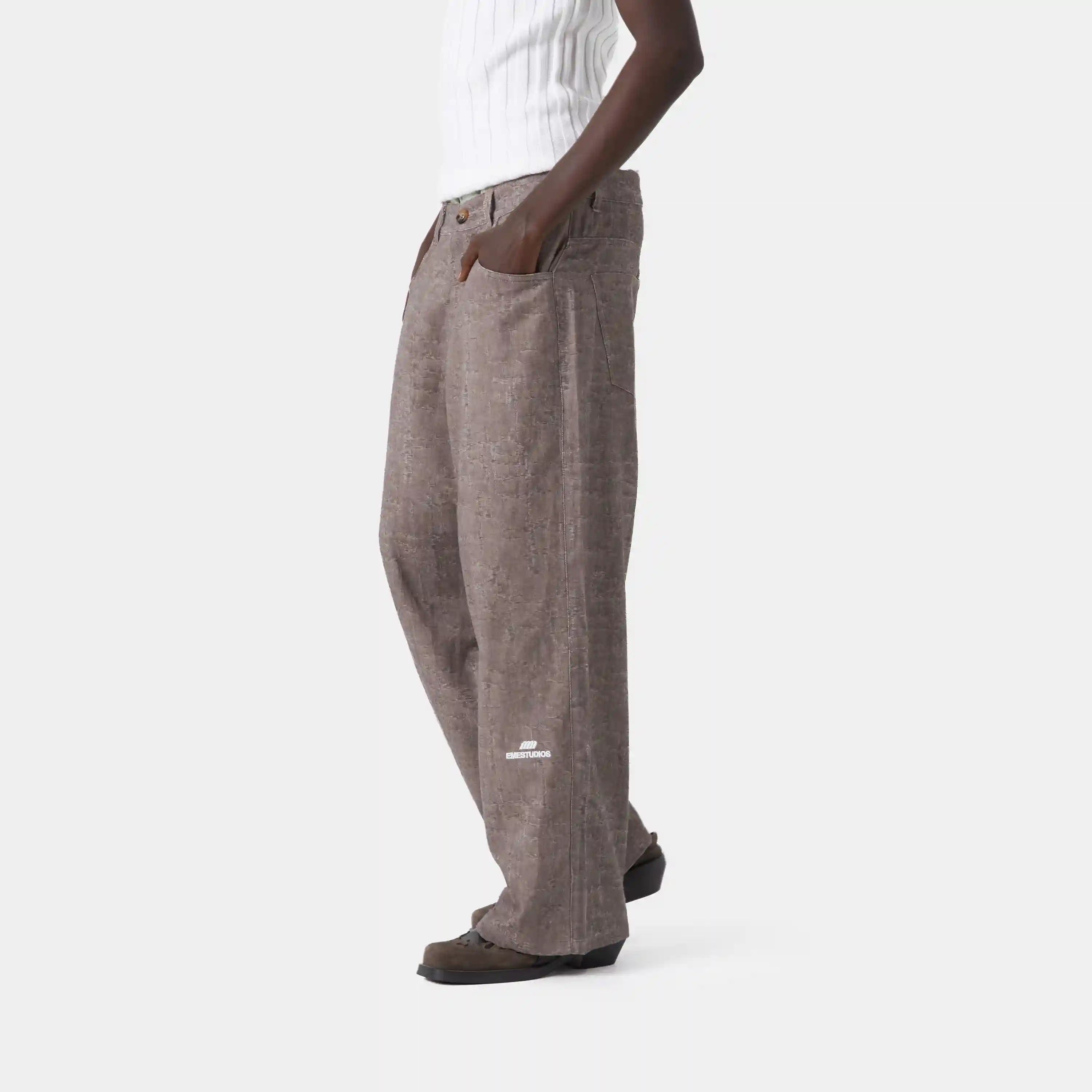 Frayed Brown Baggy Pants