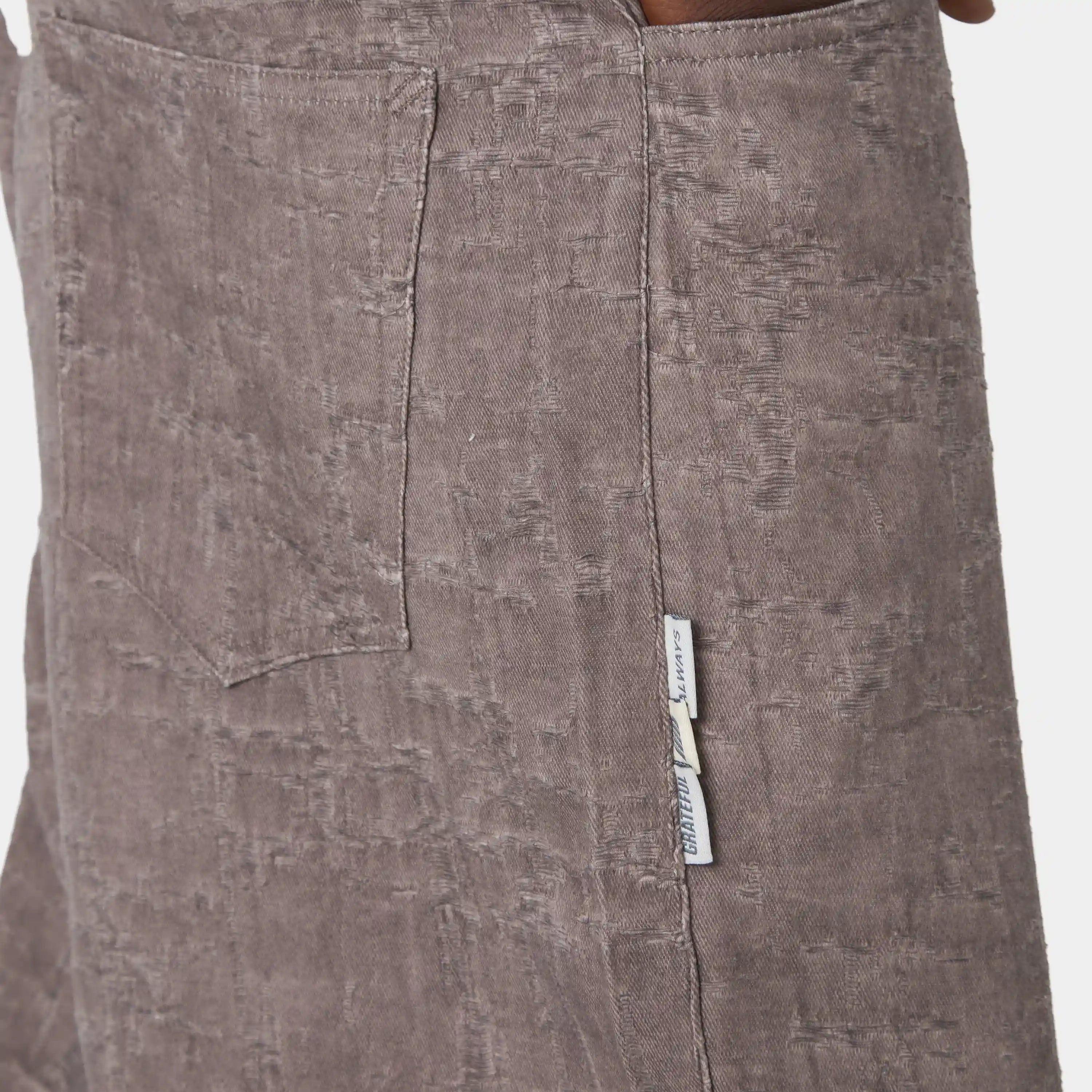Frayed Brown Baggy Pants