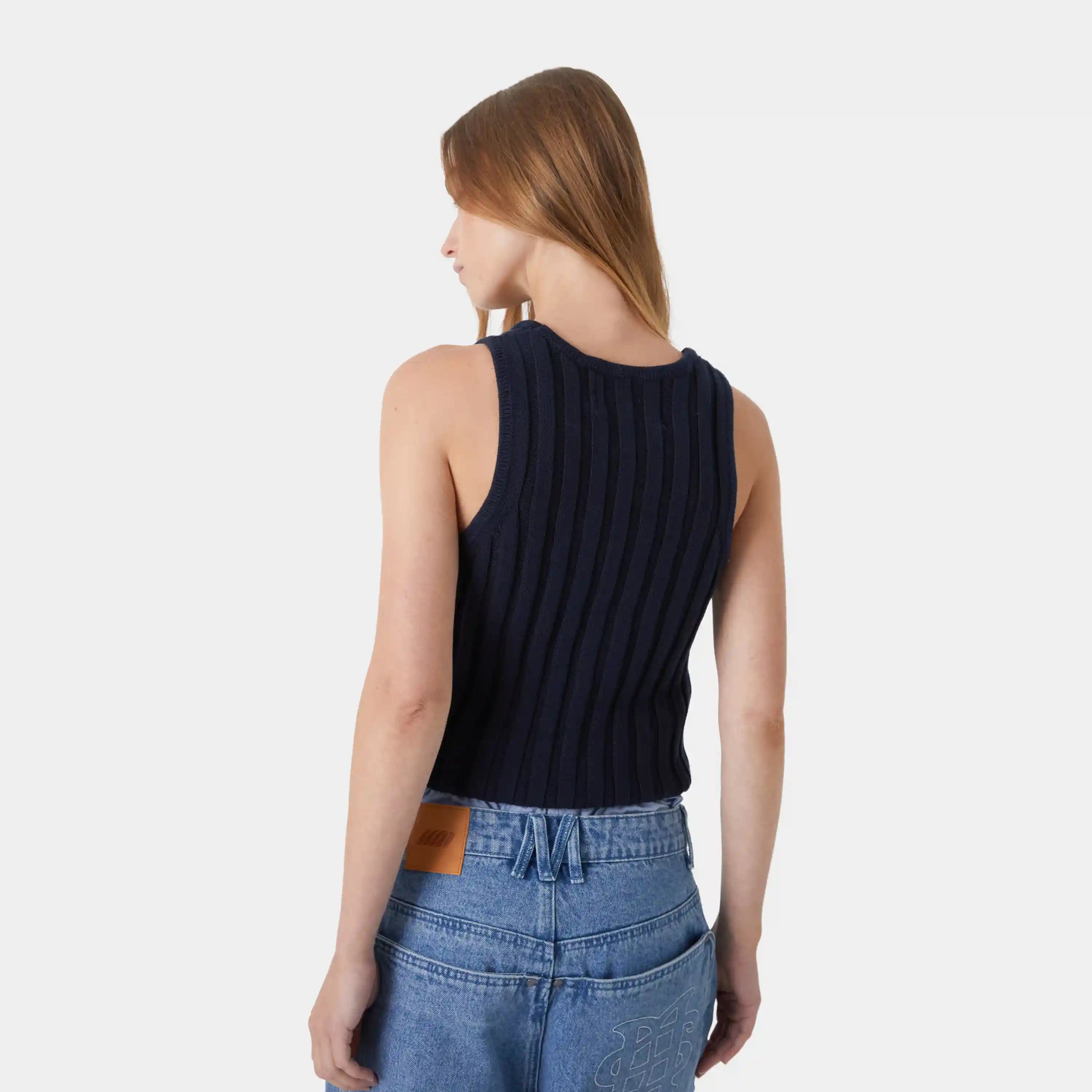 Rib Navy Tank Top