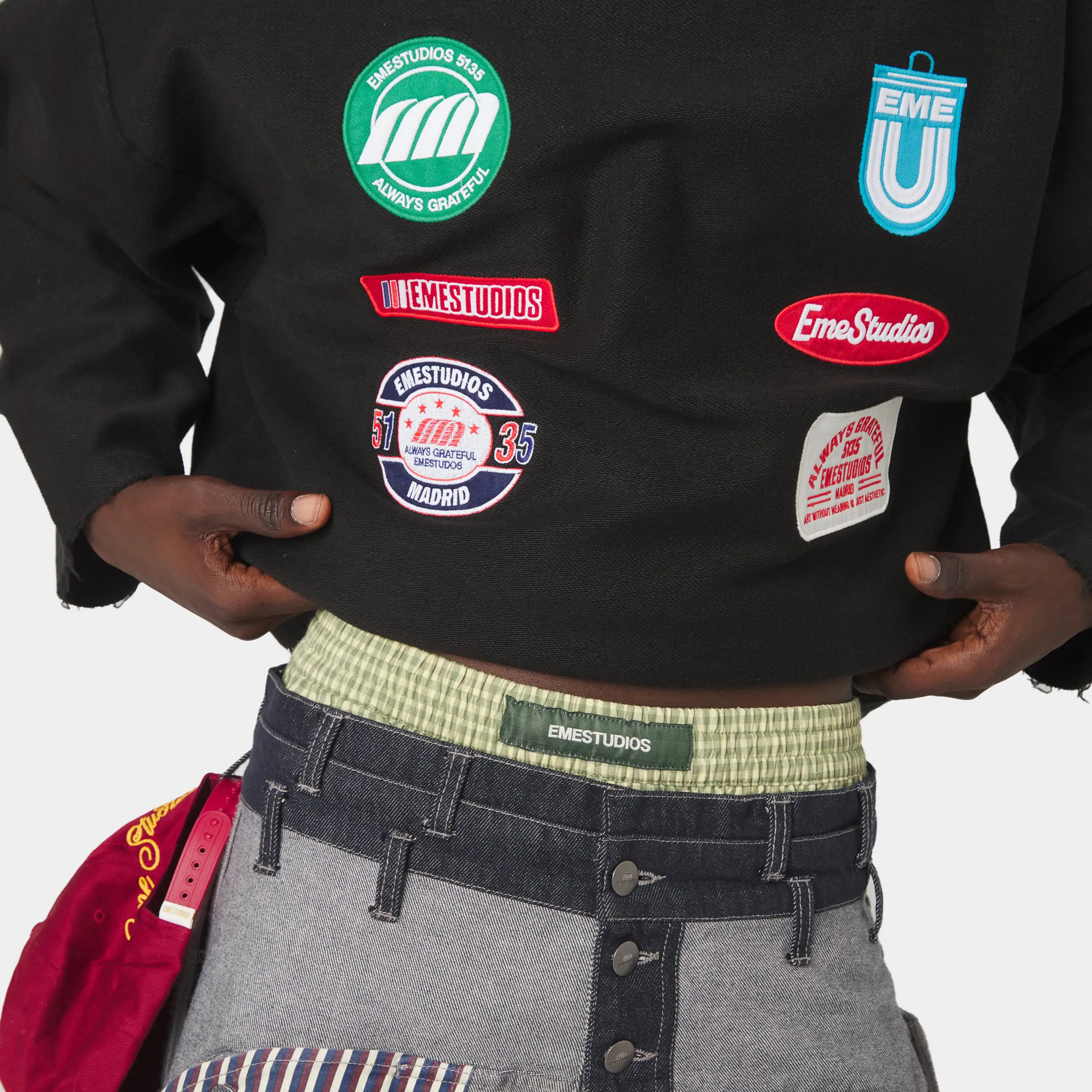 Patches Black Crewneck