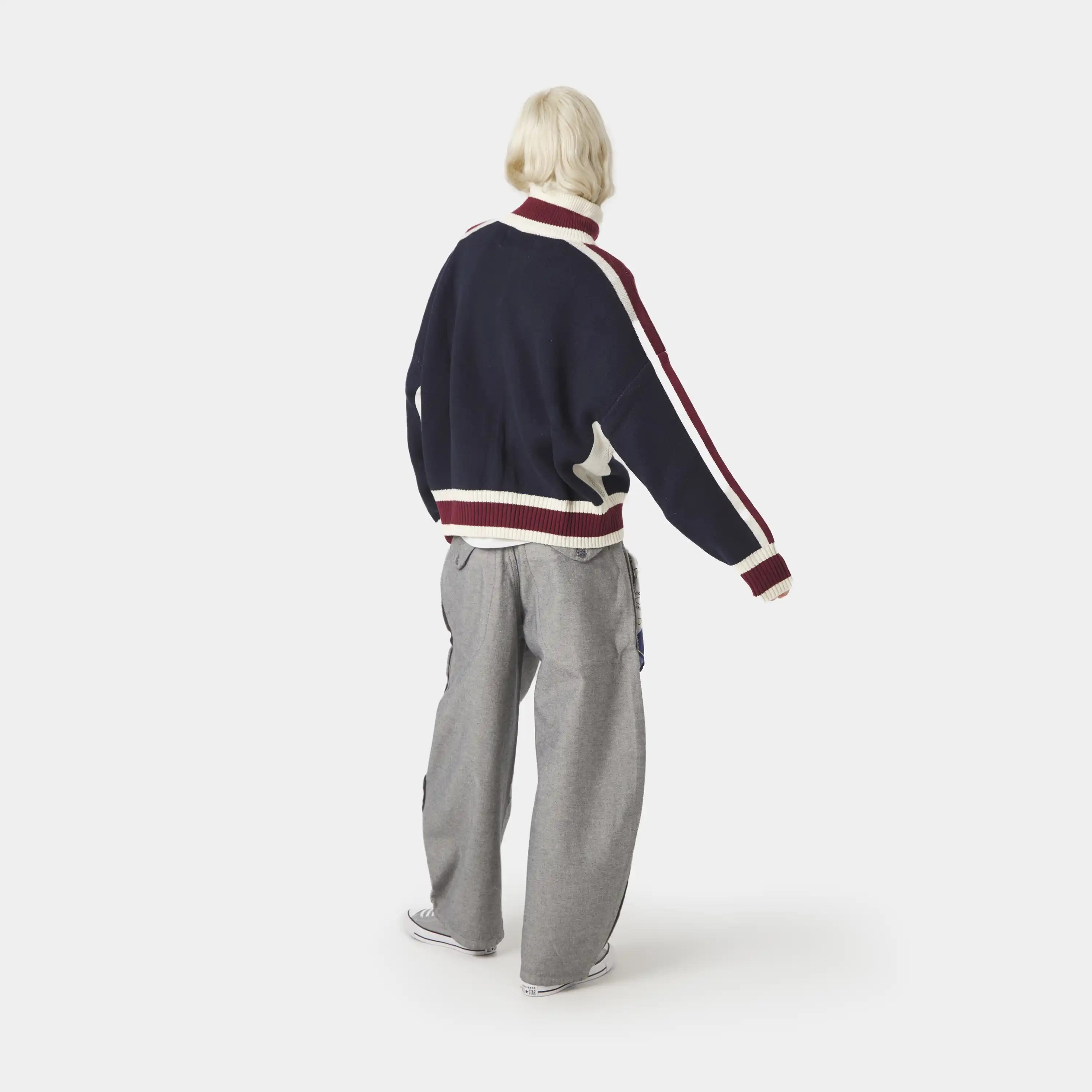 Echellor Navy Zipper Knit