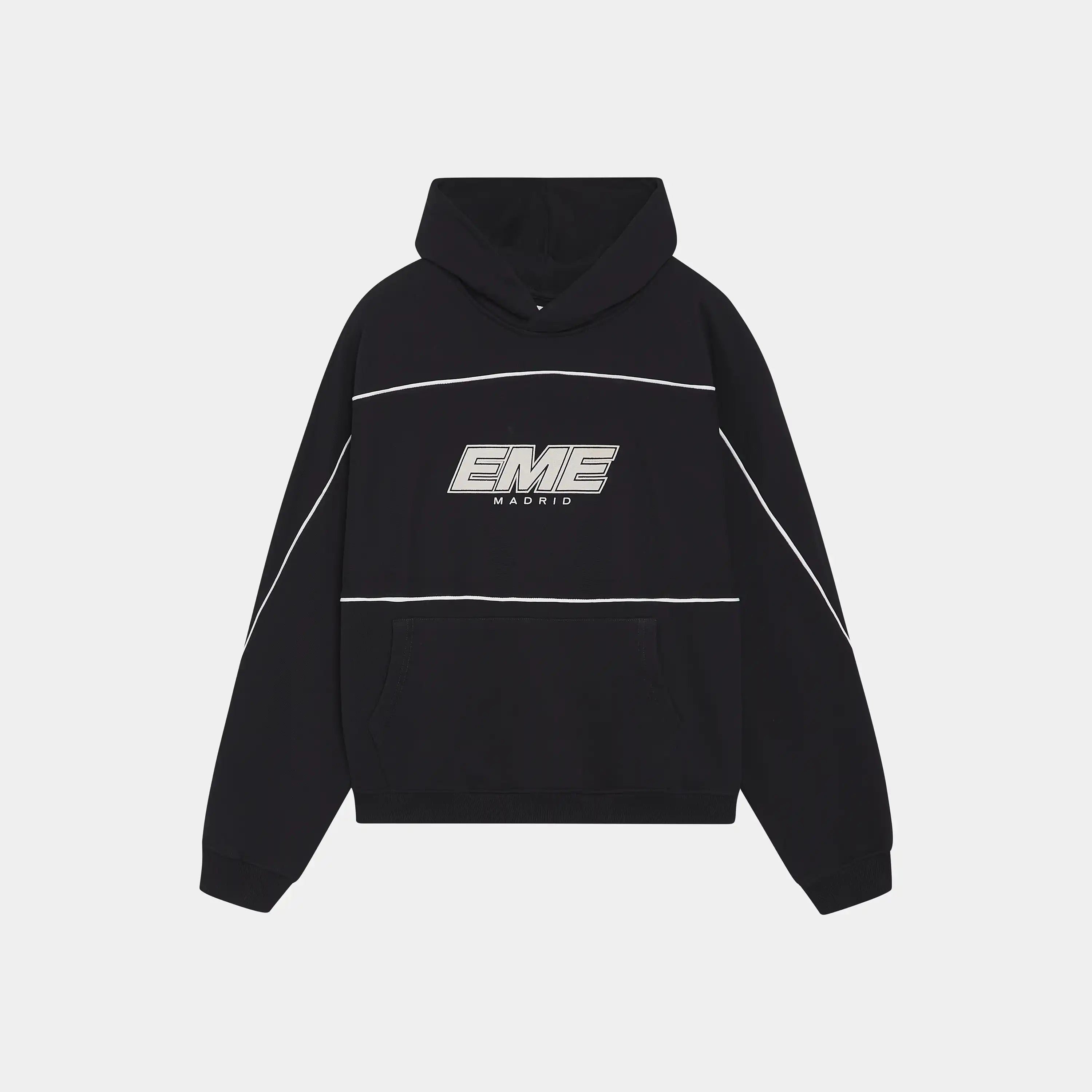 Crossline Black Oversized Hoodie