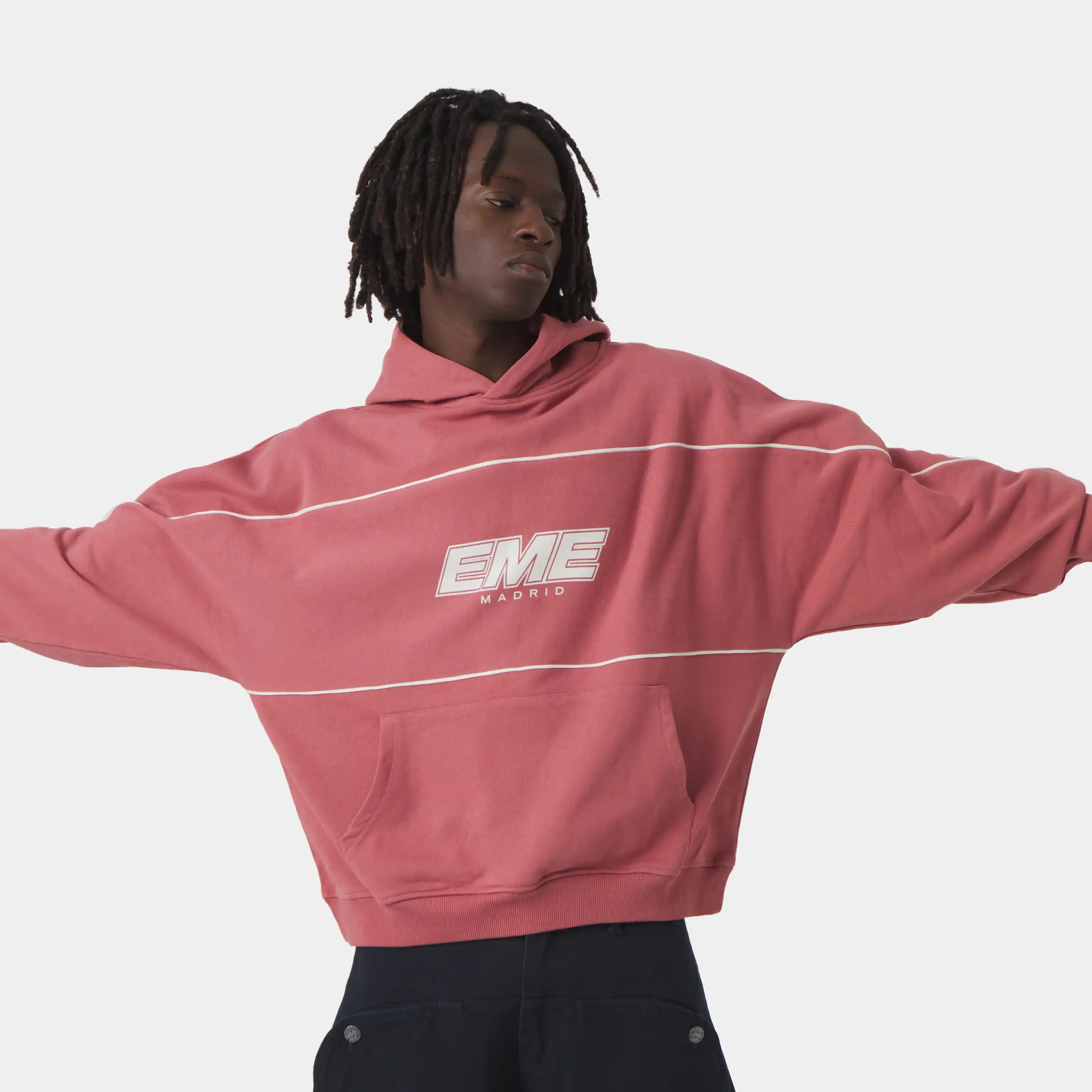 Crossline Red Oversized Hoodie