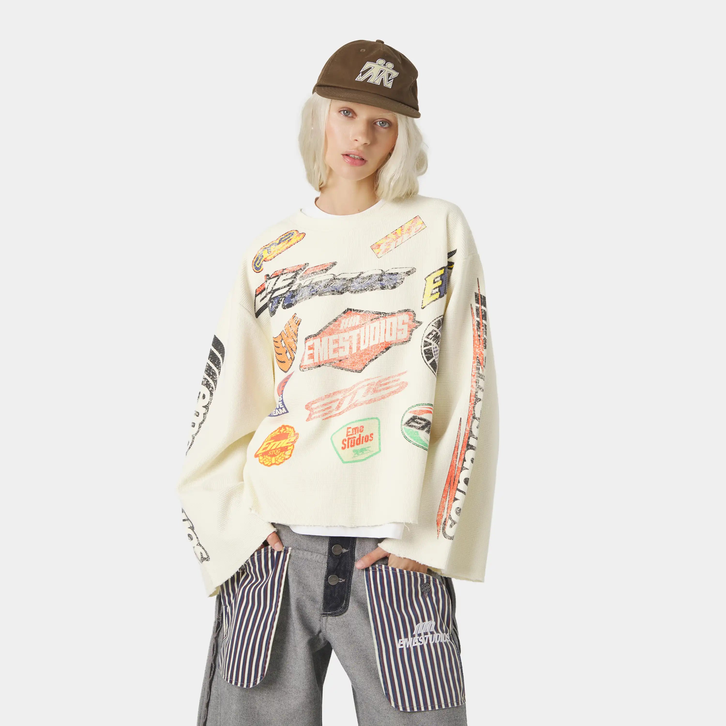 Waffle Off Sand Crewneck