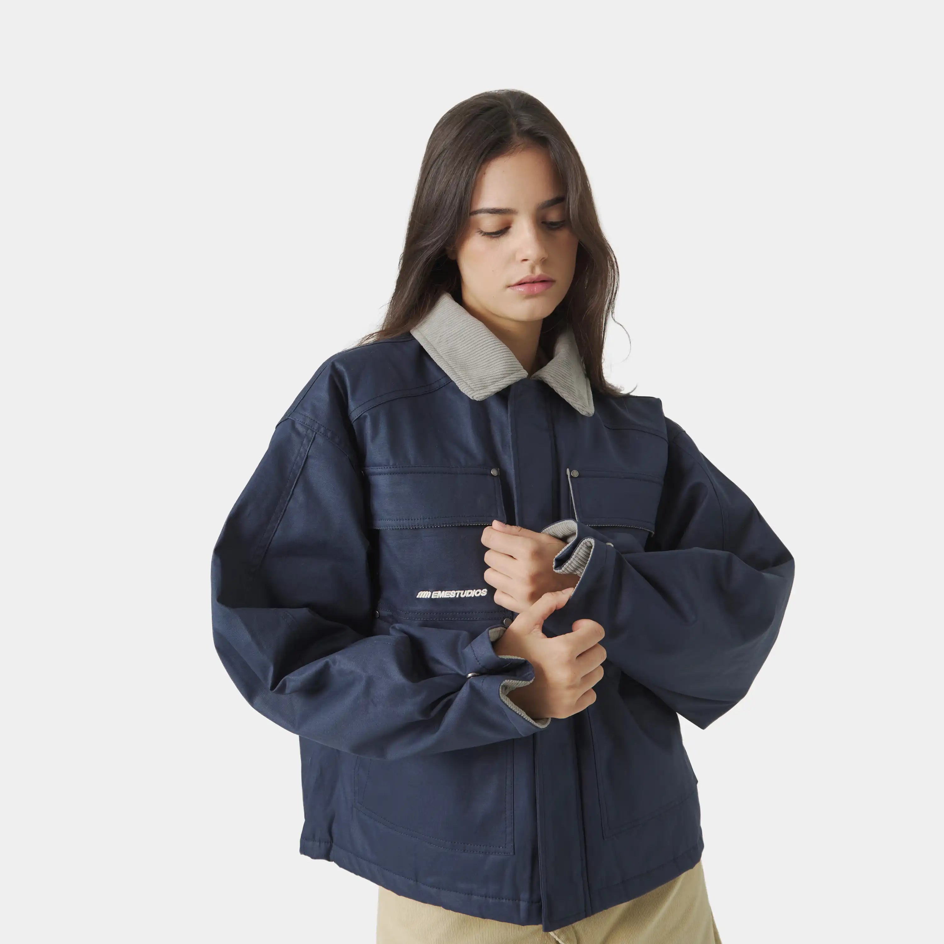 Ethos Navy Boxy Jacket