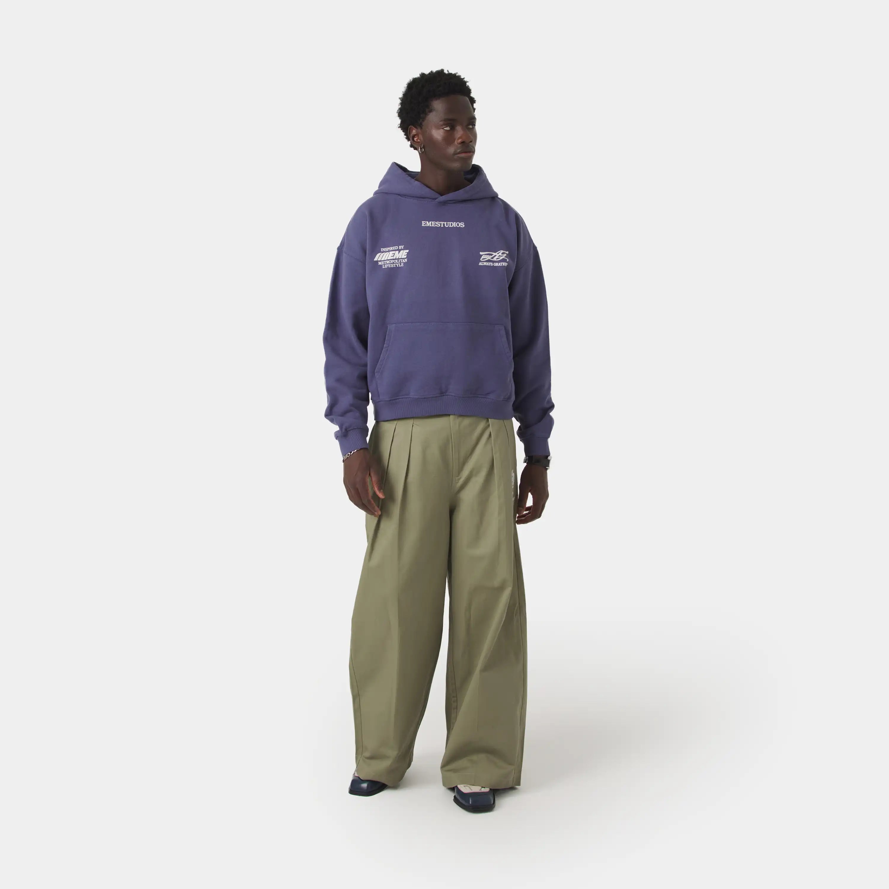 Builder Crown Blue Oversized Hoodie