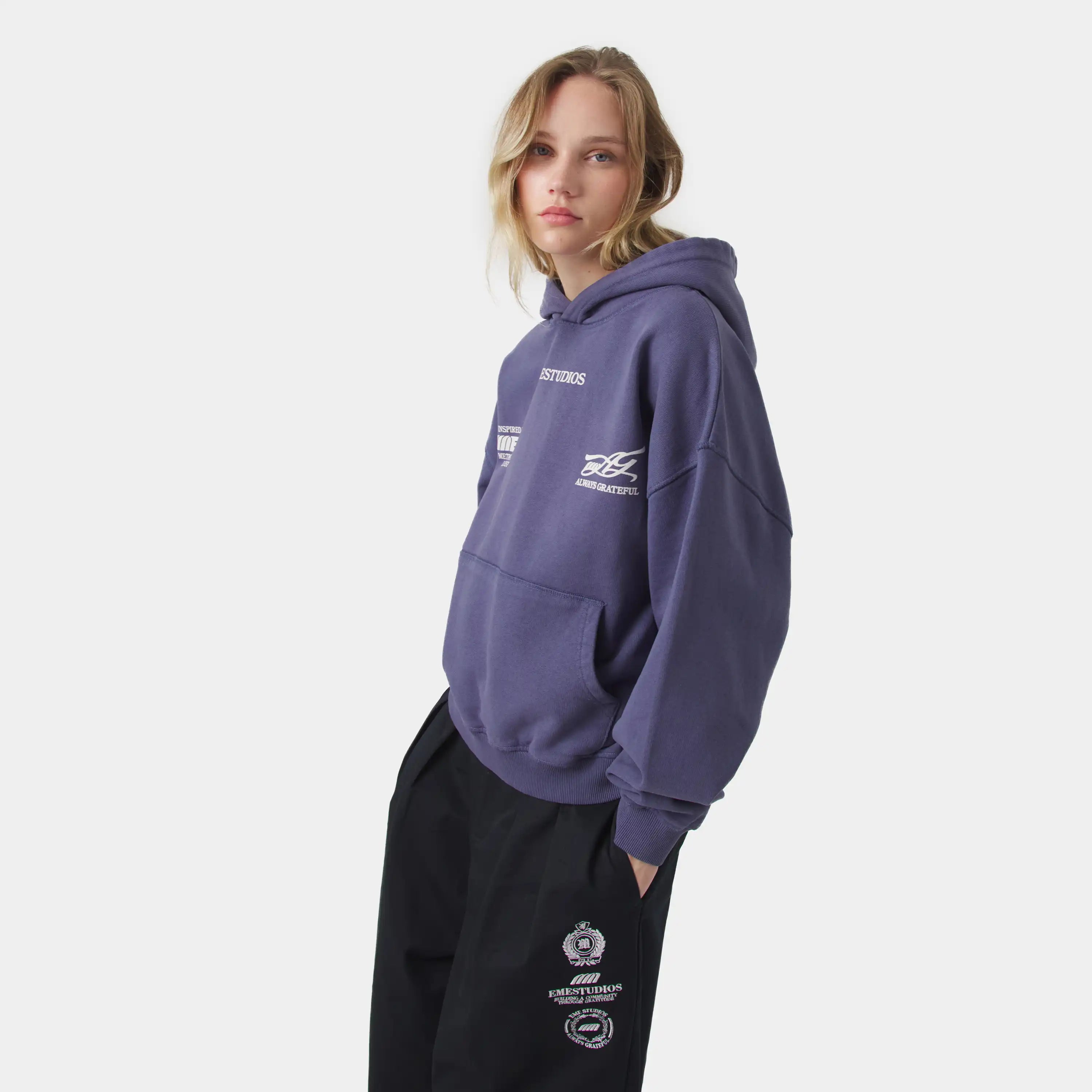 Builder Crown Blue Oversized Hoodie