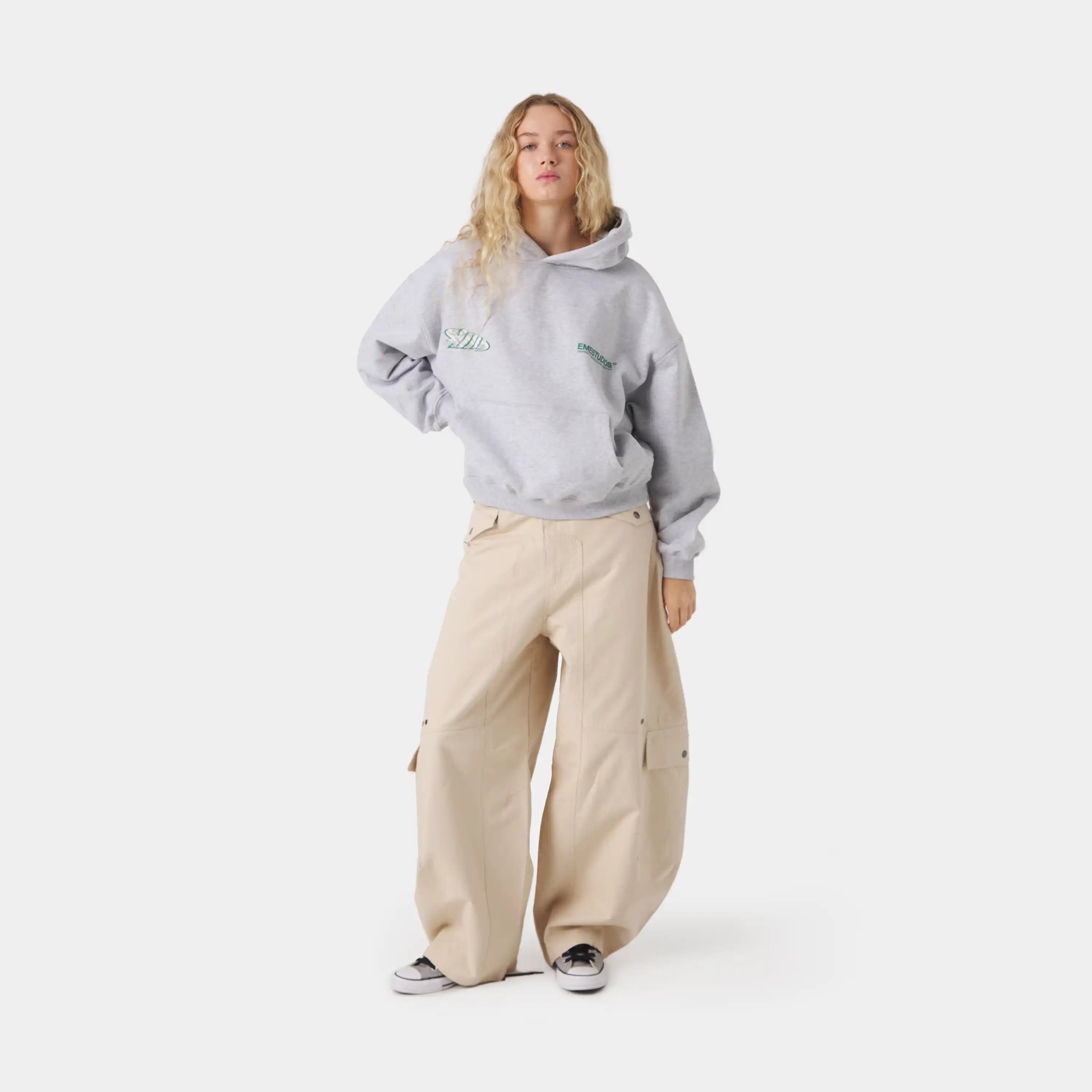 Claurev Grey Oversized Hoodie