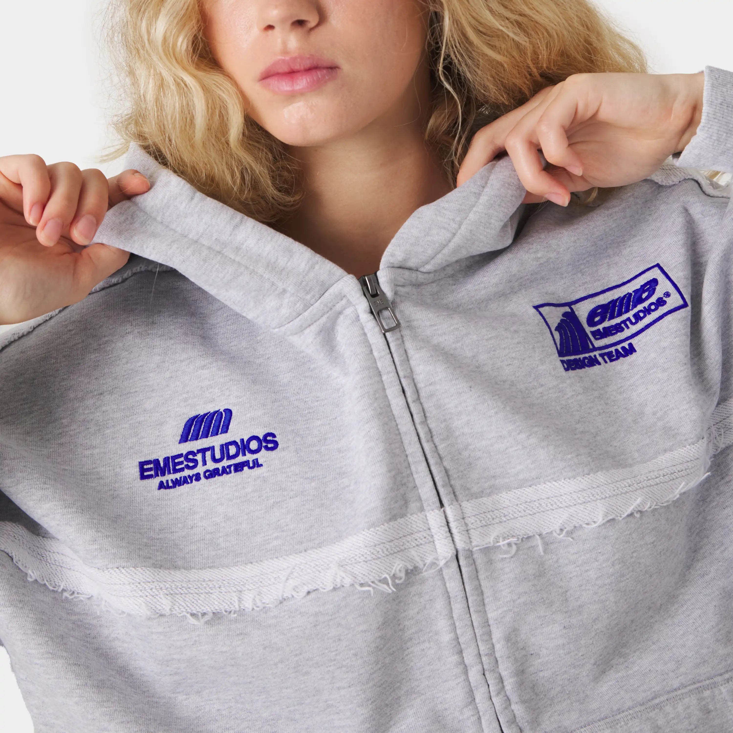 Gummy Grey Cropped Full Zip