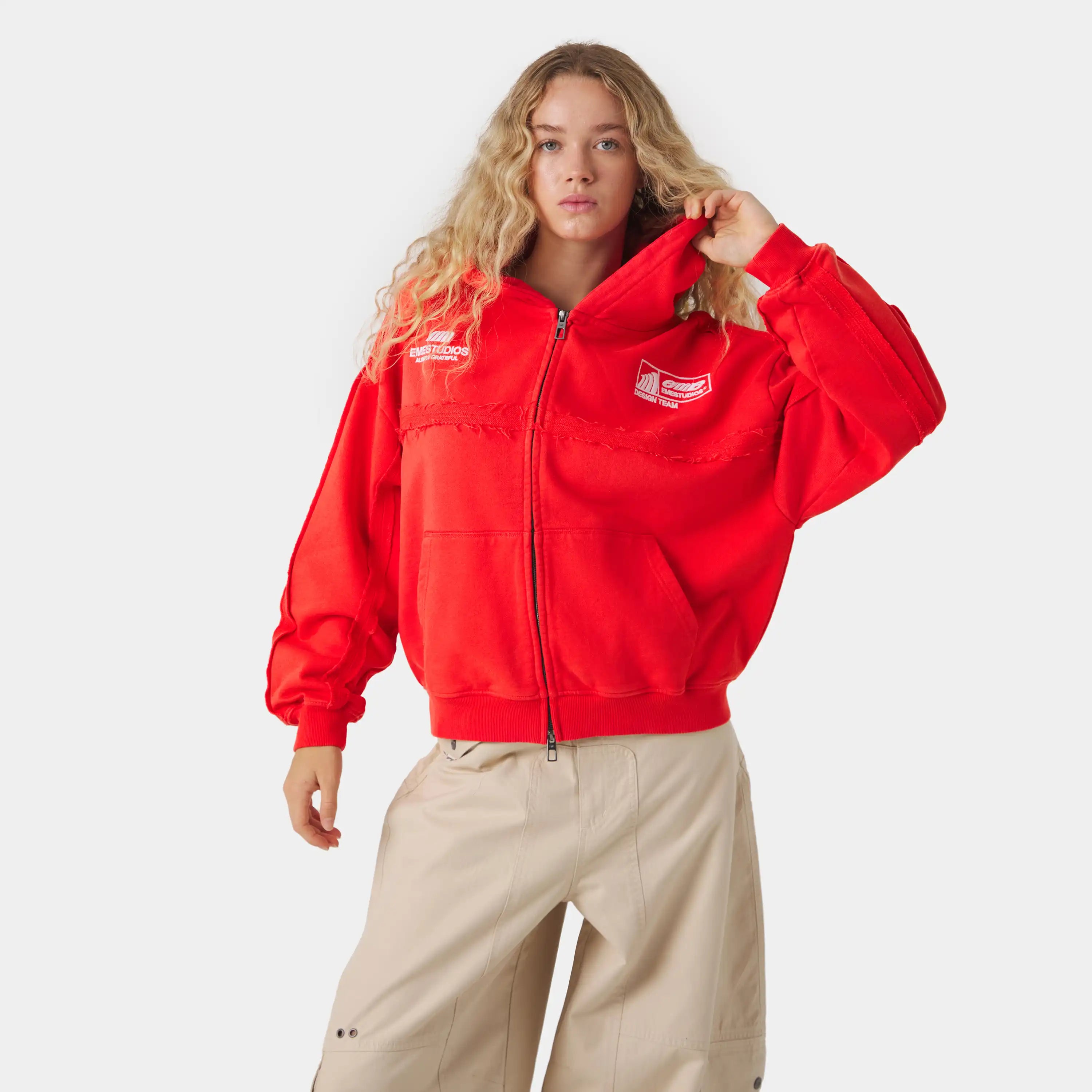 Gummy Poppy Red Cropped Full Zip