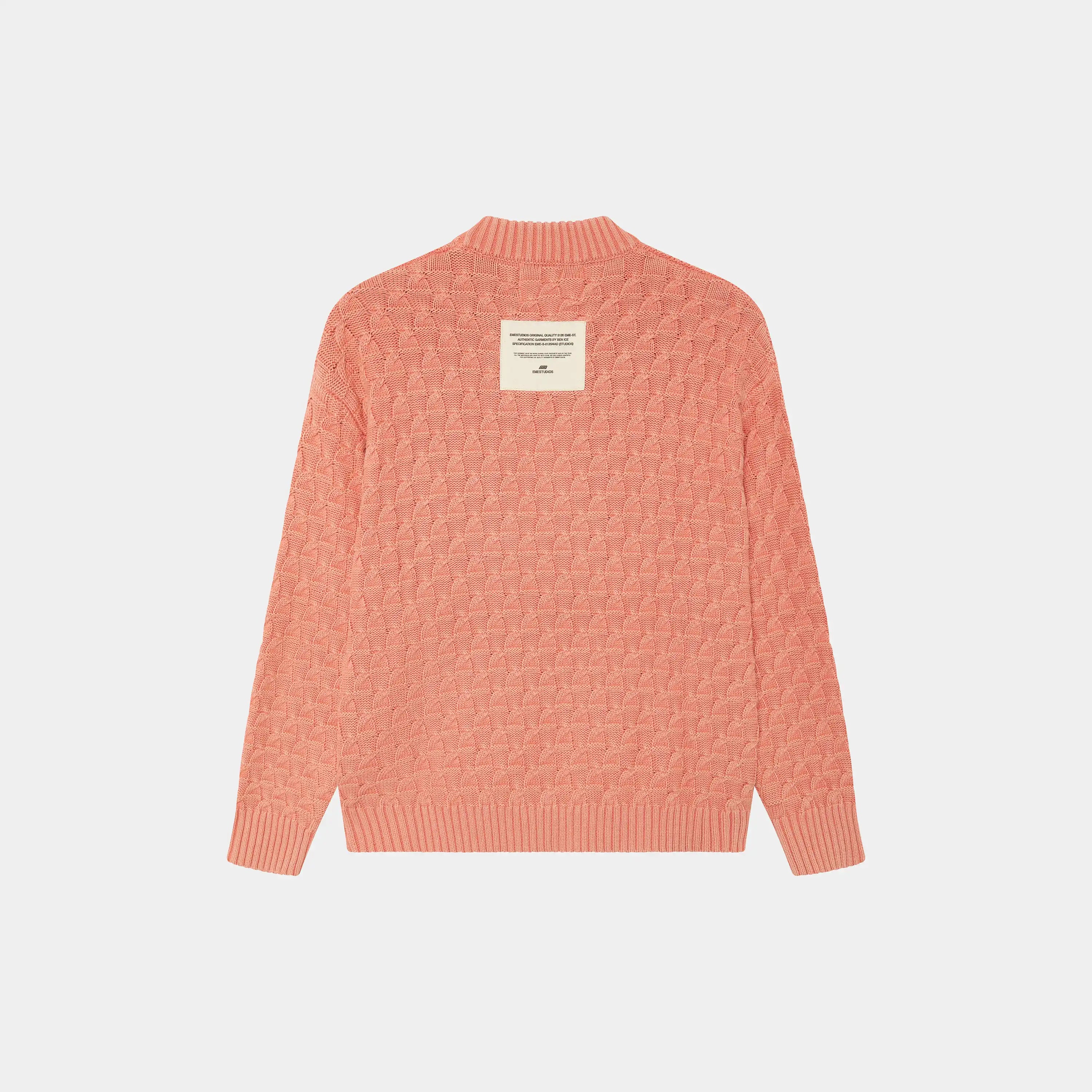 Grid Coral Cable Knit Sweater