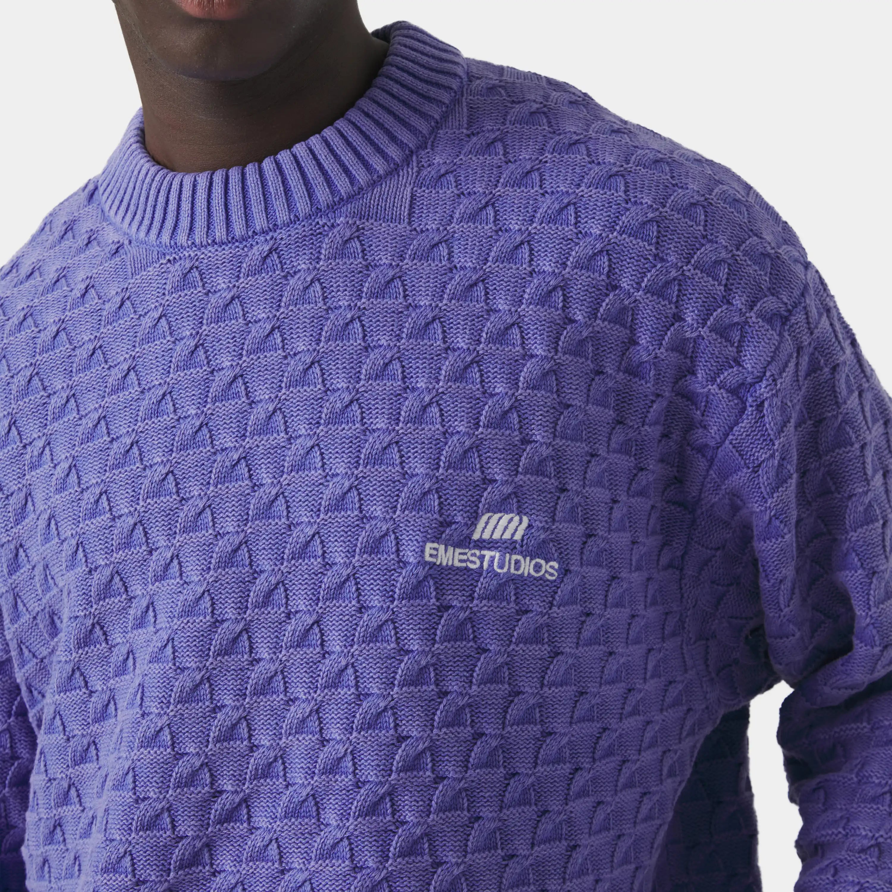 Grid Lucent Cable Knit Sweater