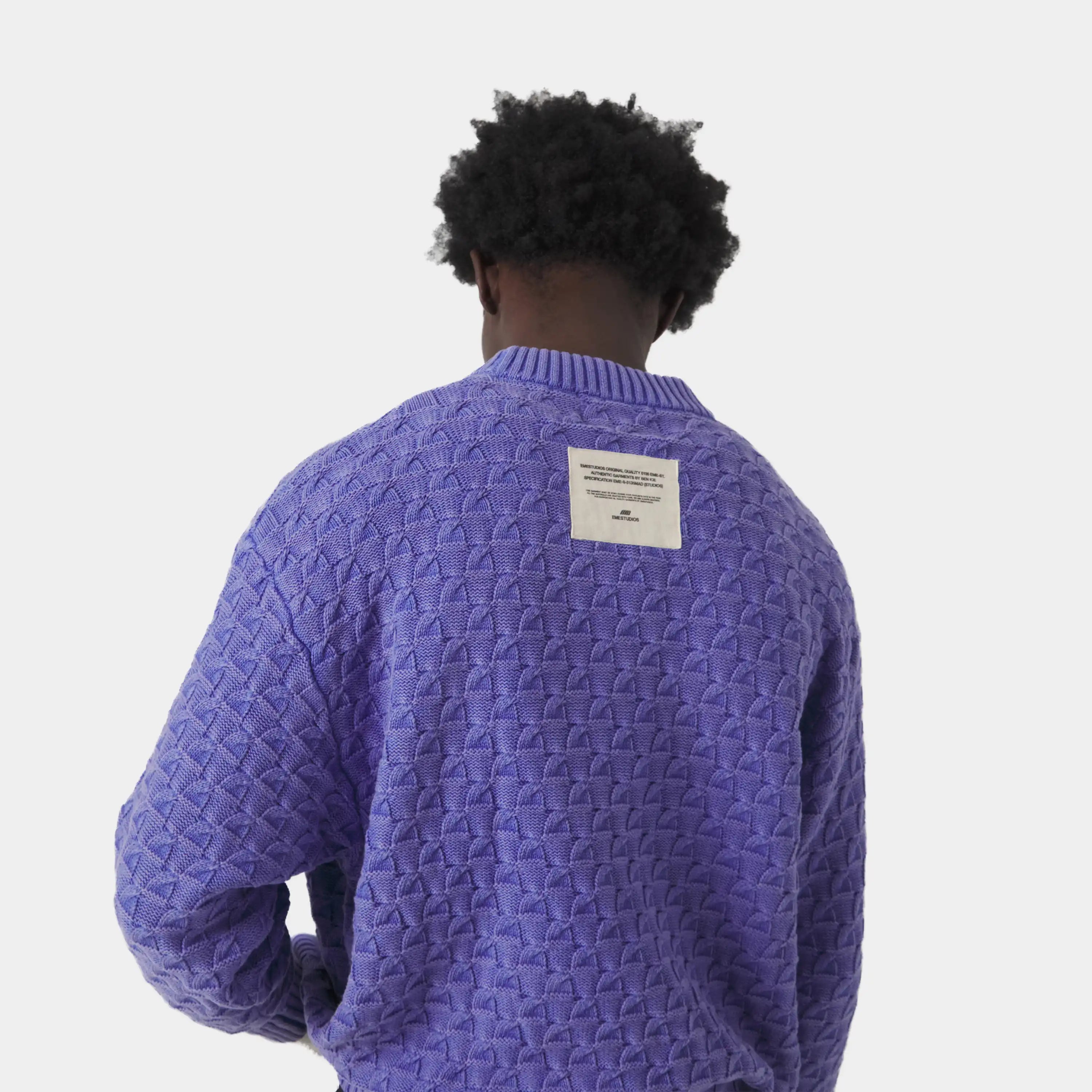 Grid Lucent Cable Knit Sweater