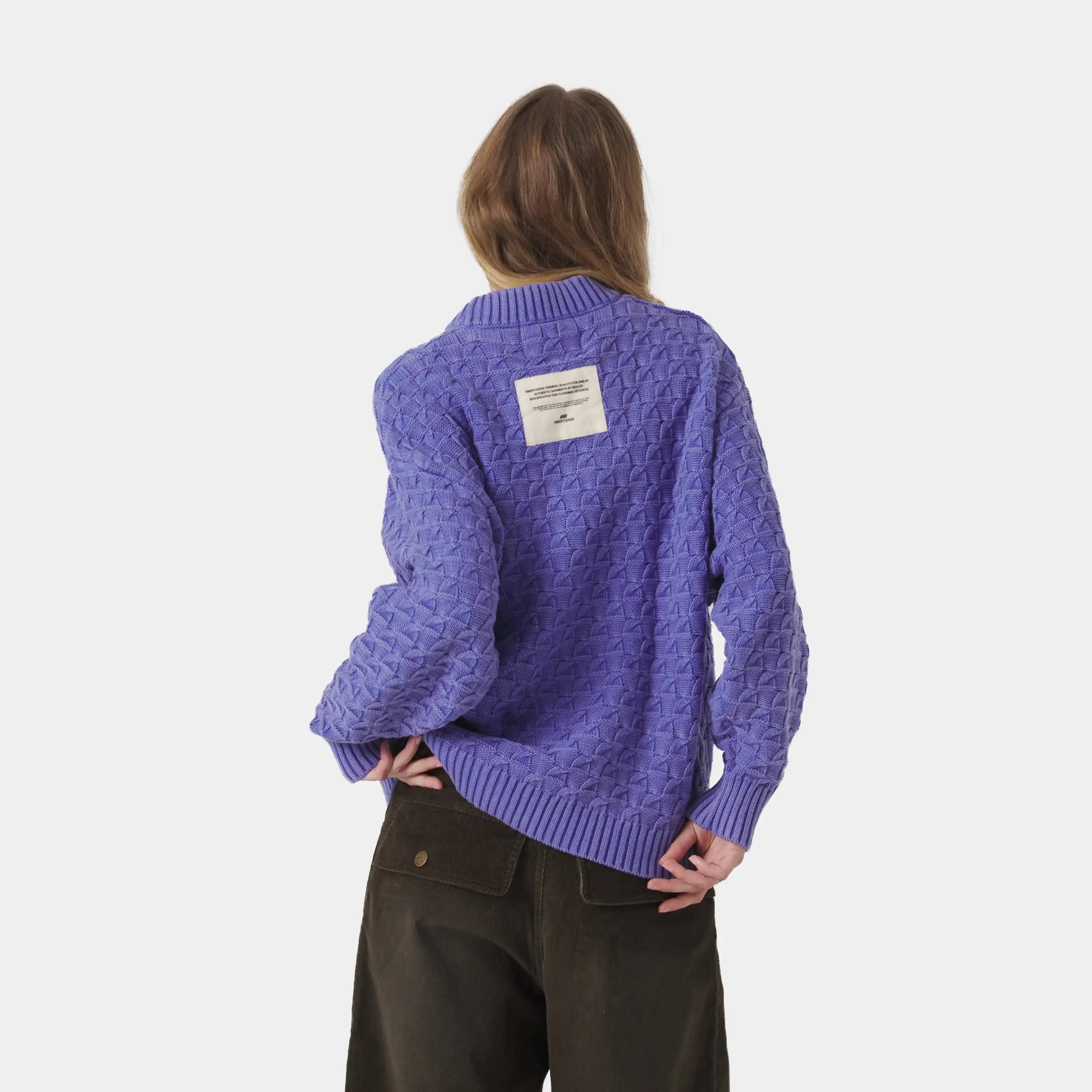 Grid Lucent Cable Knit Sweater