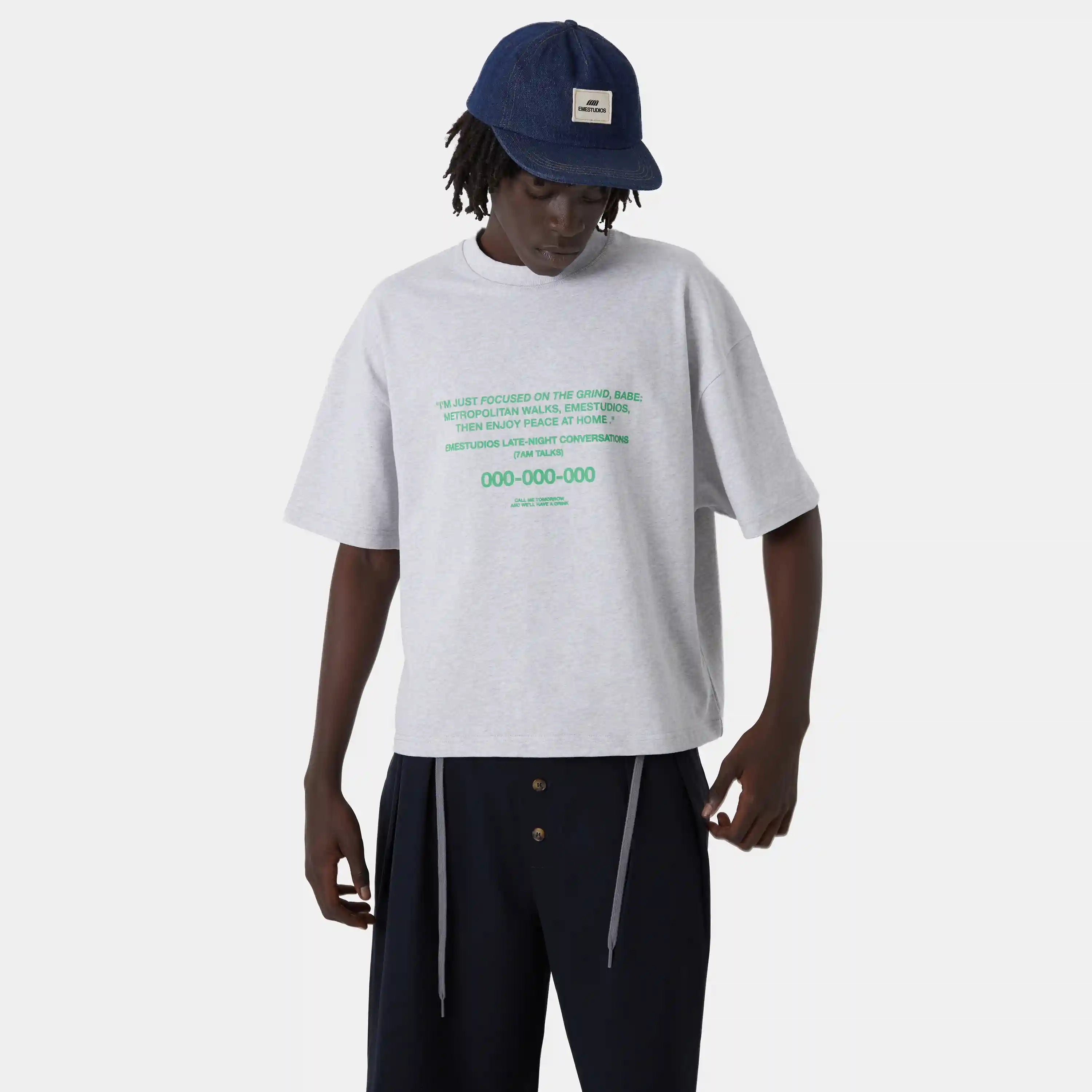 7am Heather Grey Oversized Tee