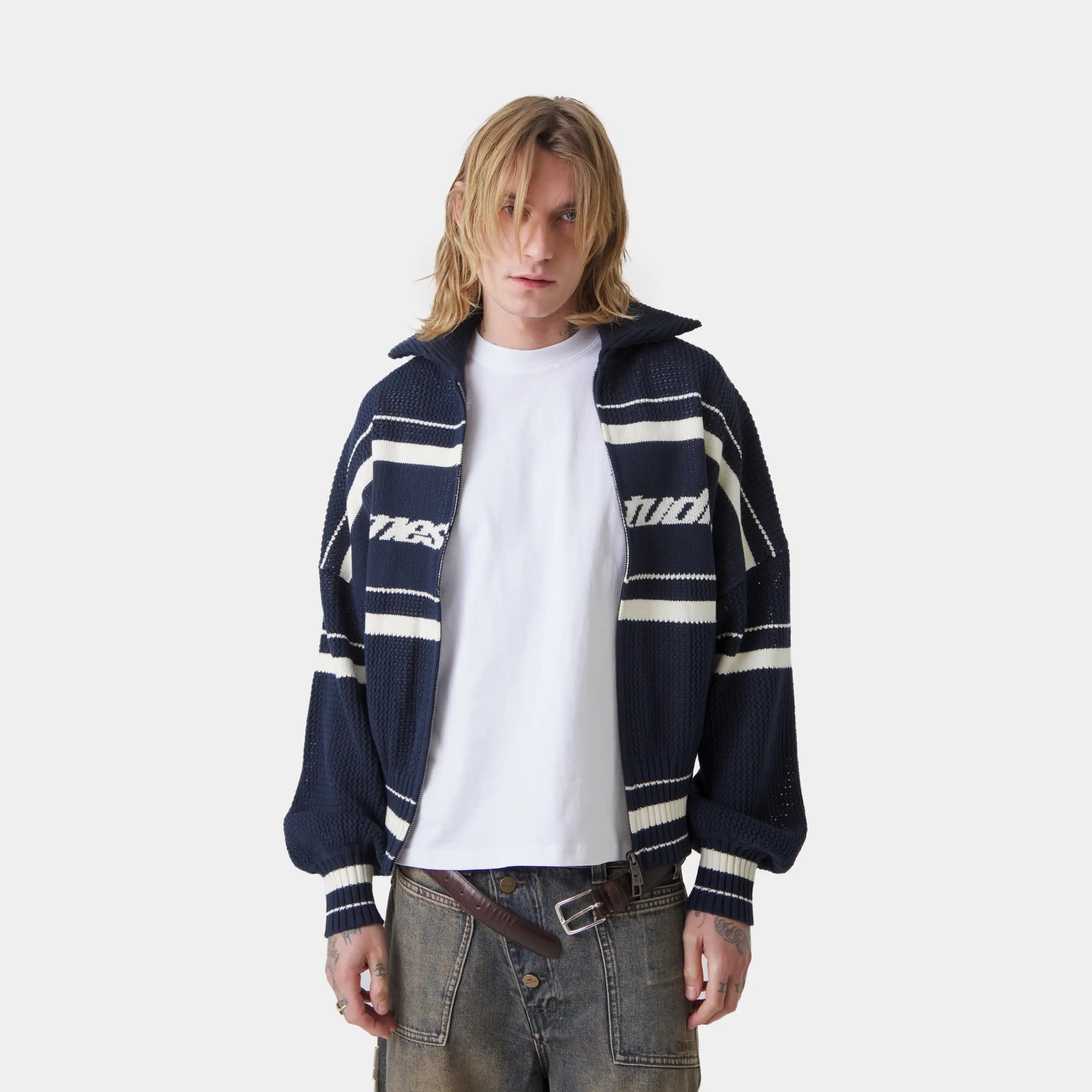 Unit Knited Navy Full Zip