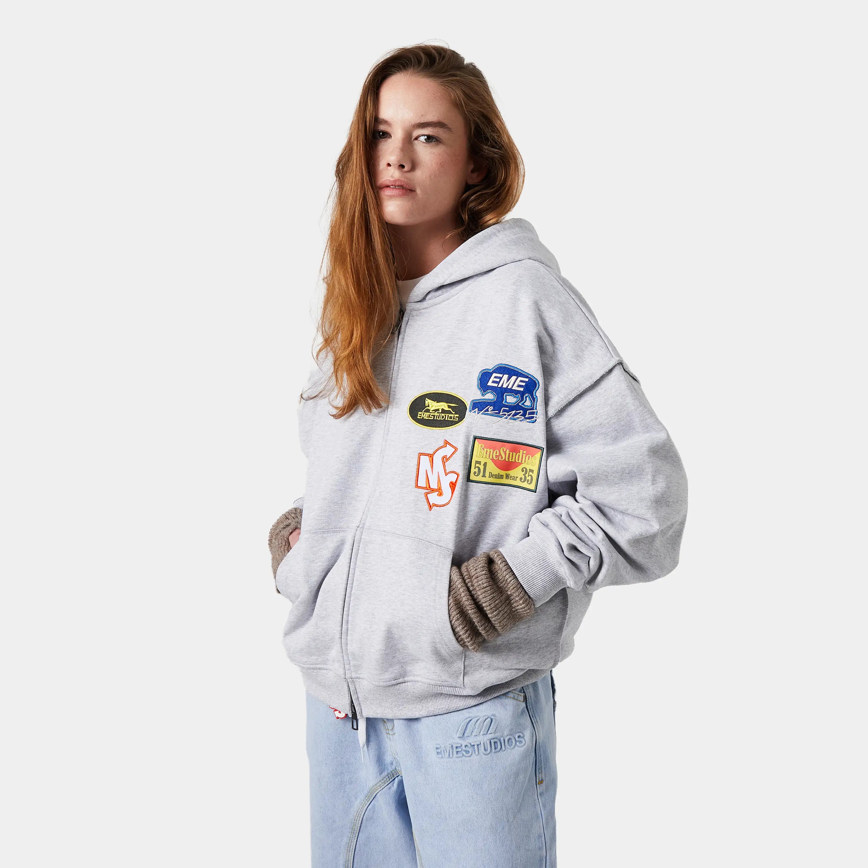 Patches Heather Grey Full Zip