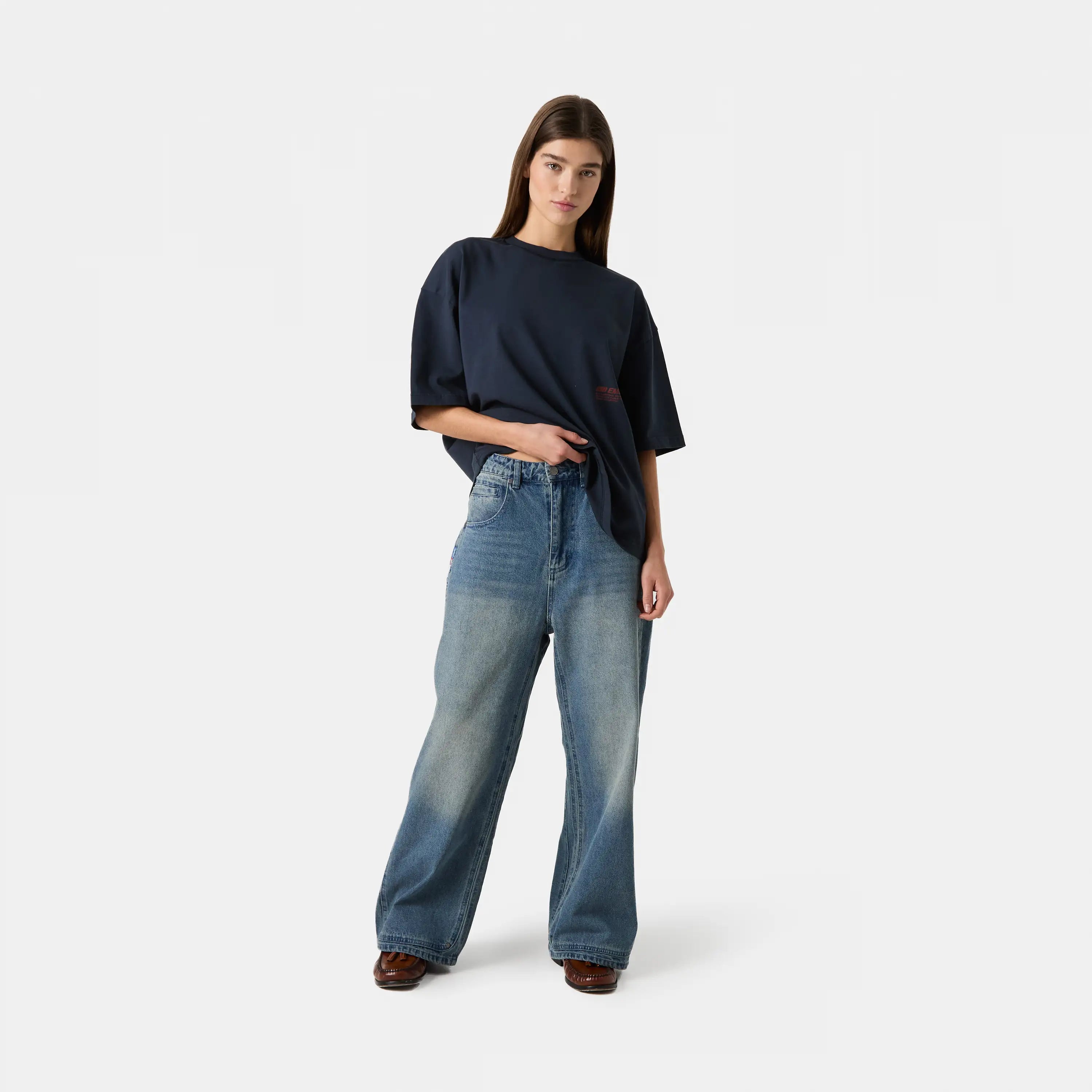 Roots Navy Oversized Tee