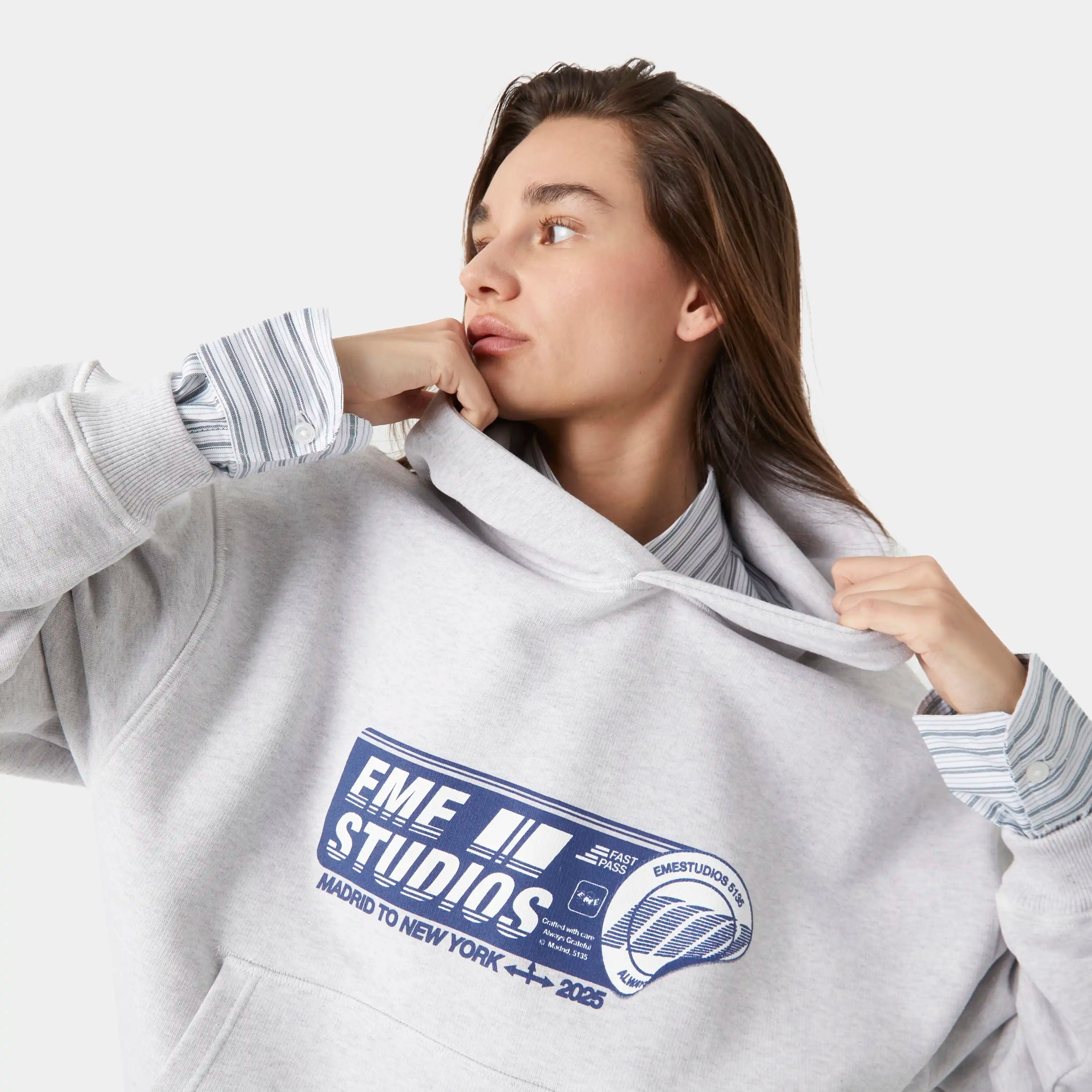 Boarding Pass Heather Grey Hoodie