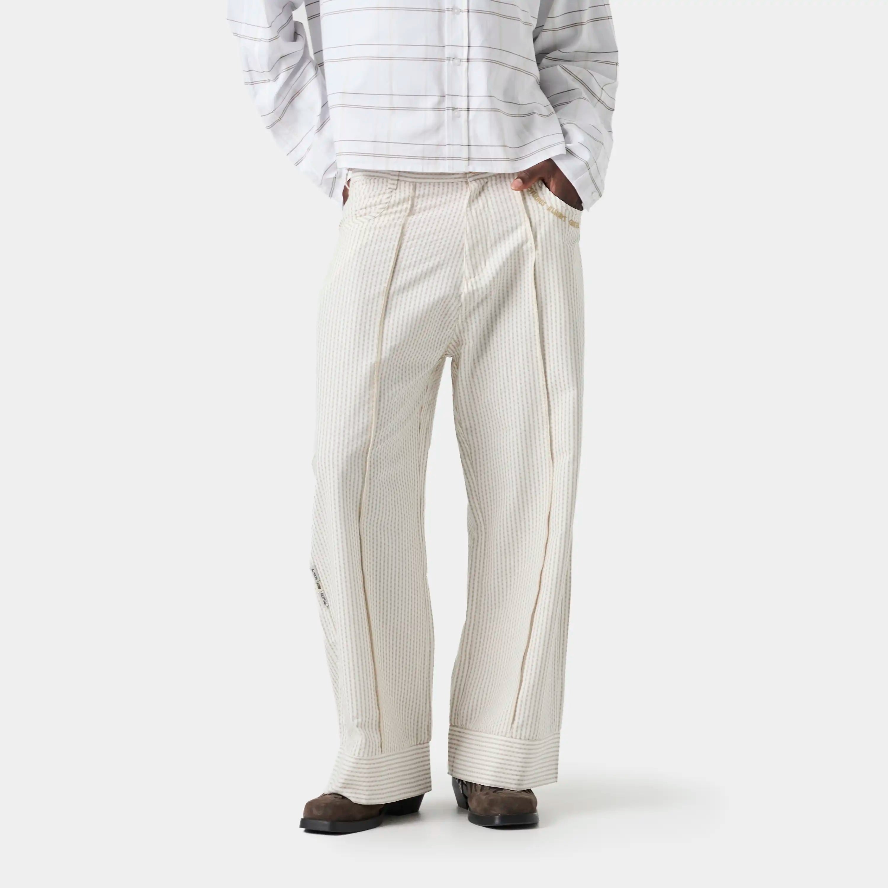 Striped Off Sand Baggy Pants