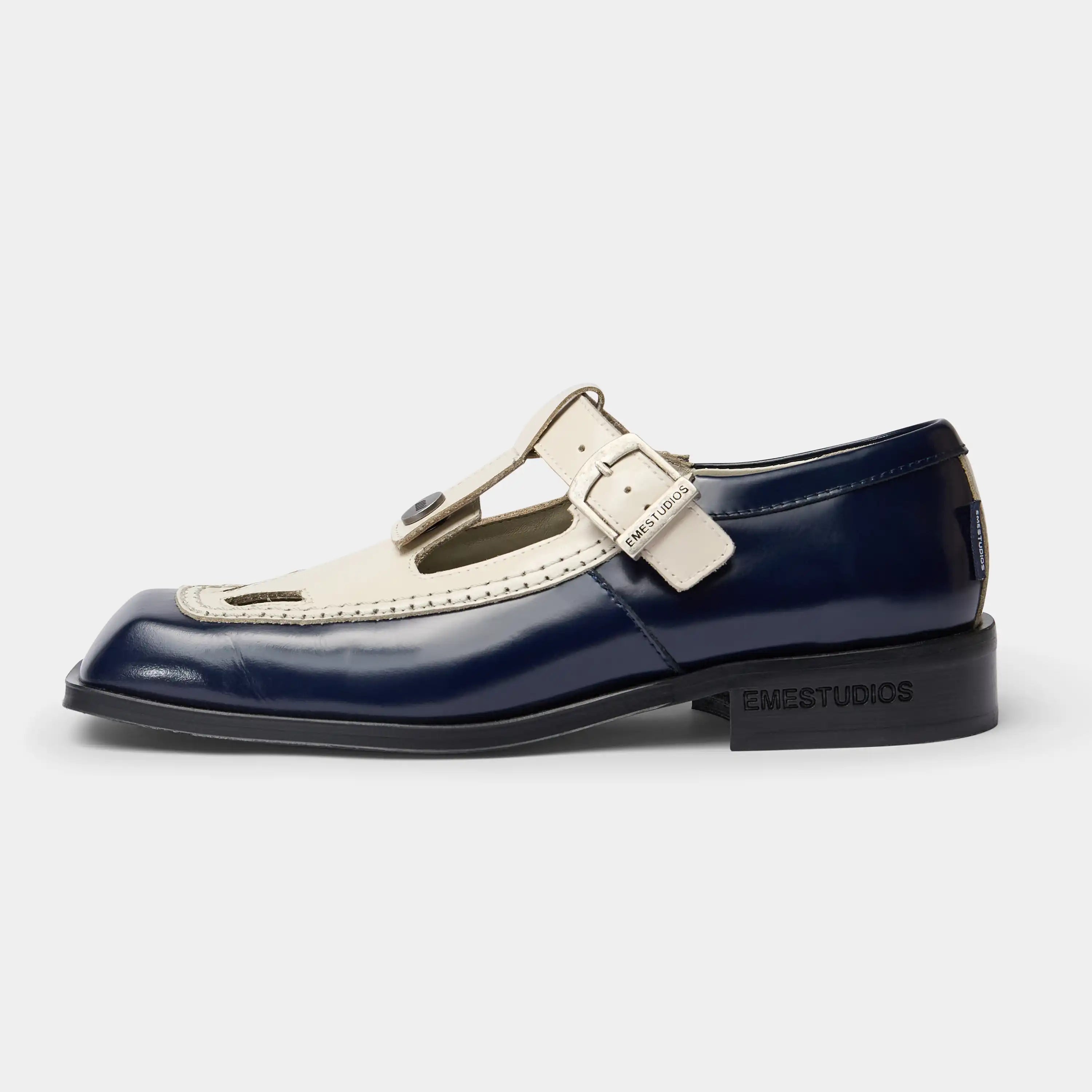 Daisy White & Navy Mary Jane