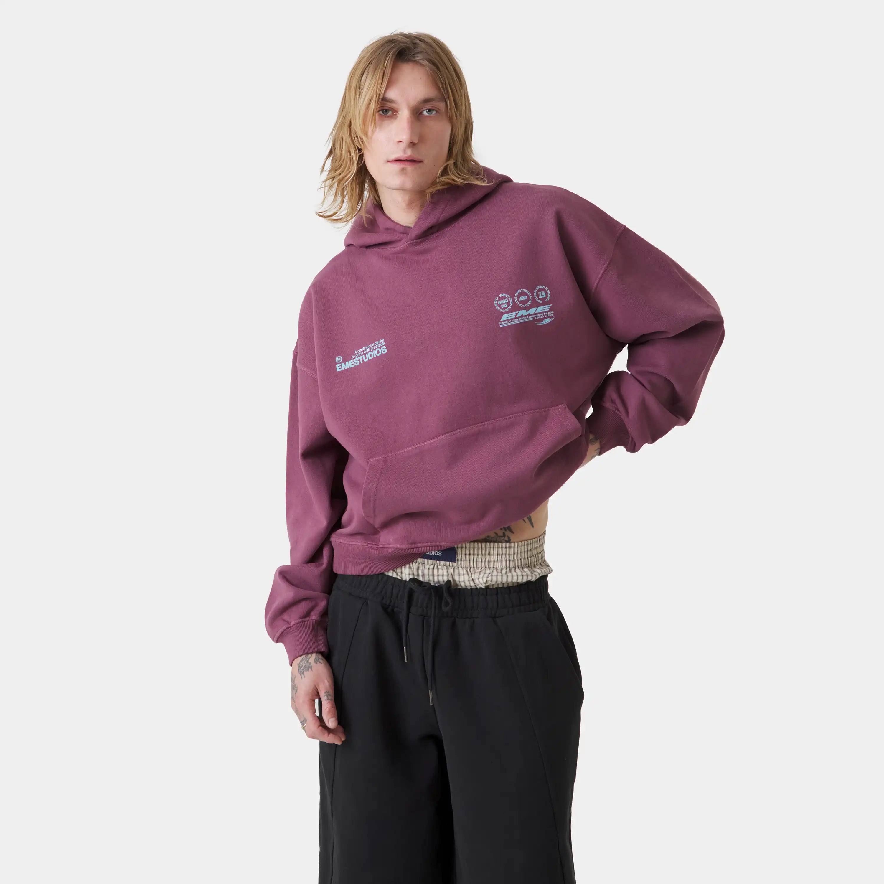 Stamp Maroon Oversized Hoodie