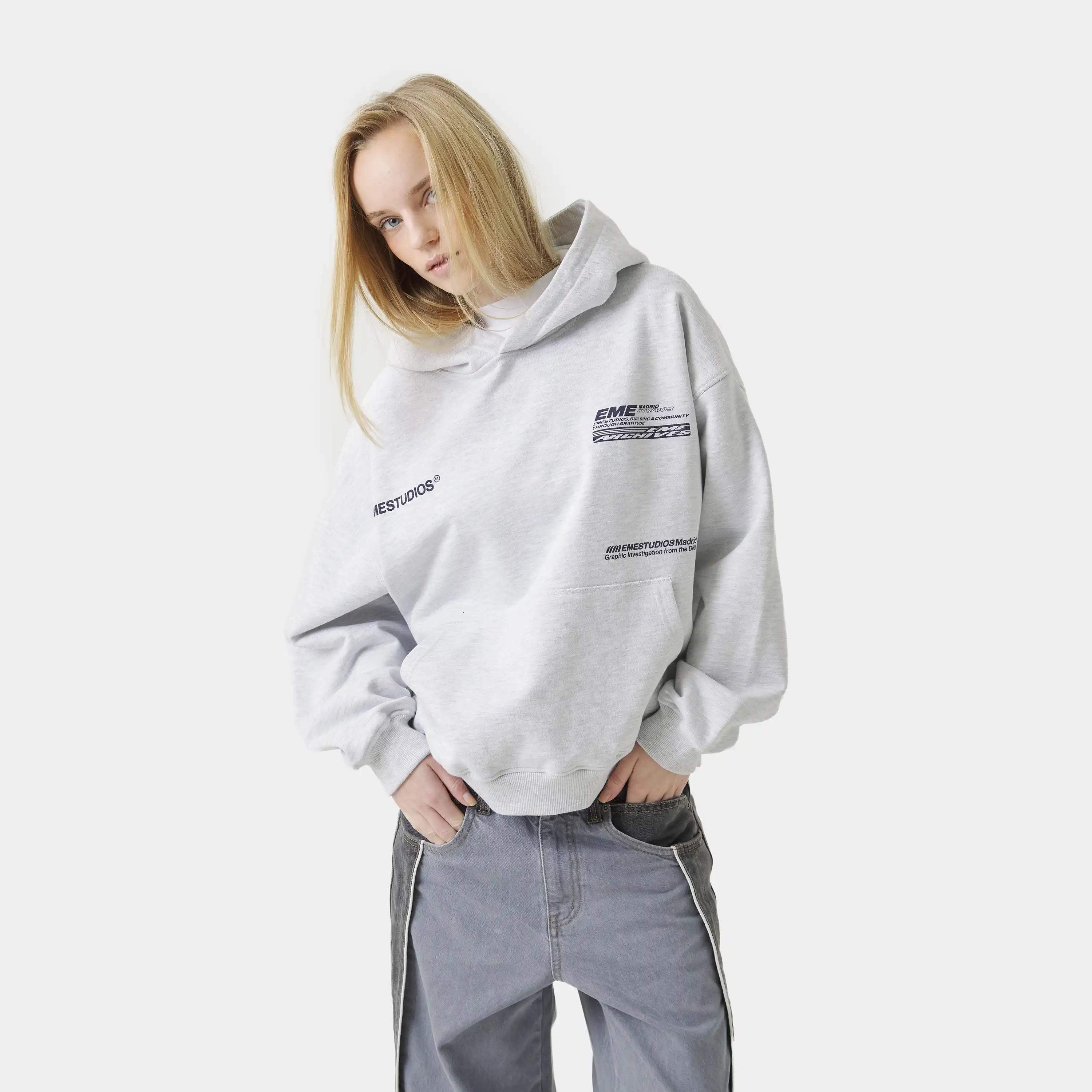 DNA Heather Grey Oversized Hoodie
