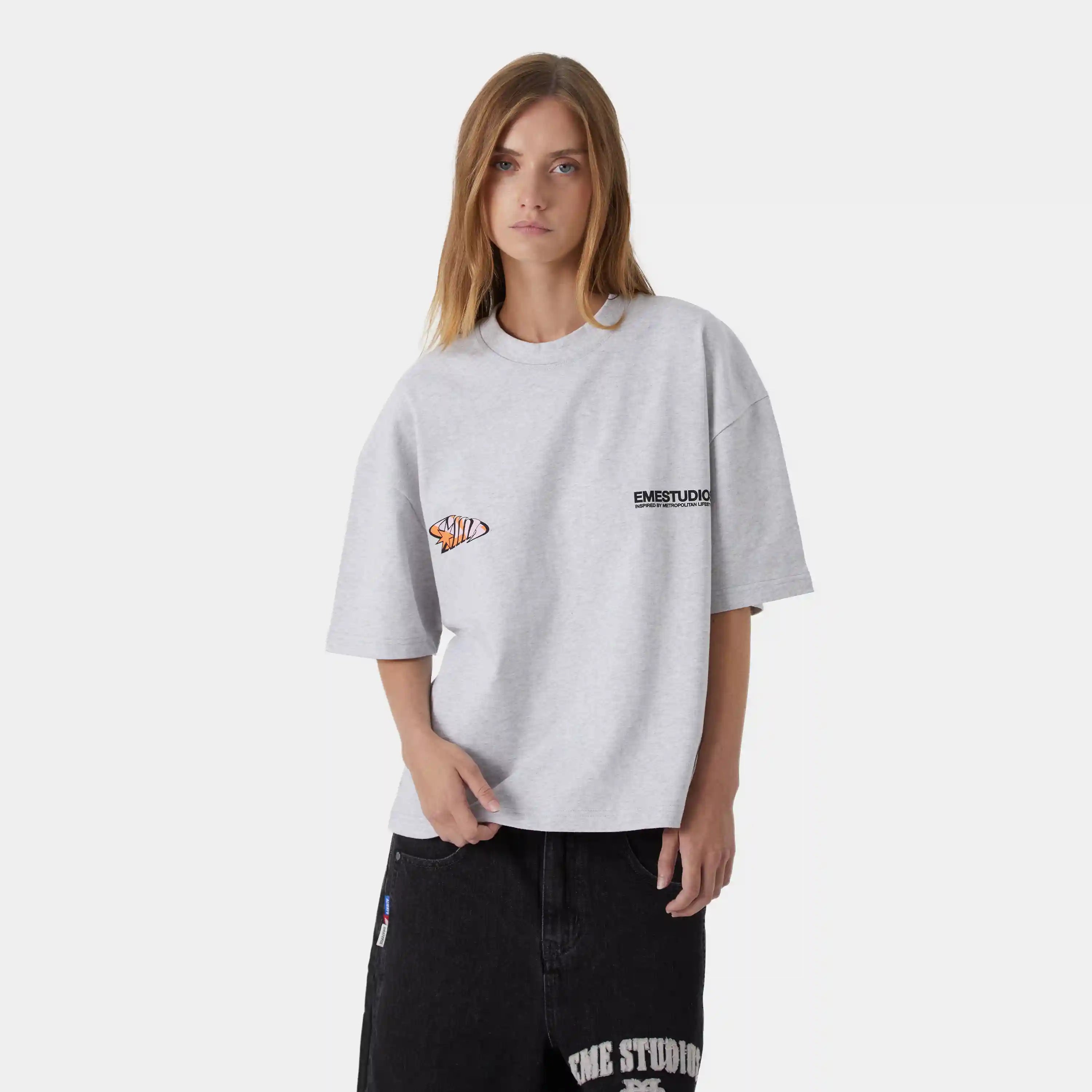 Houndstooh Grey Oversized Tee