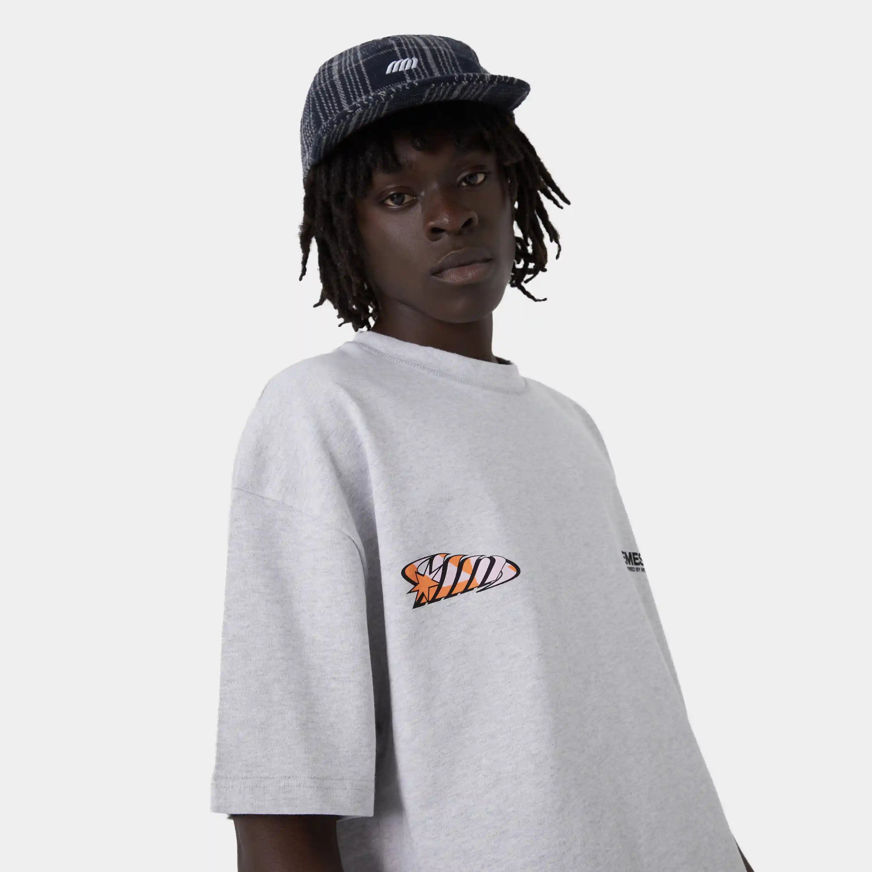 Houndstooh Grey Oversized Tee