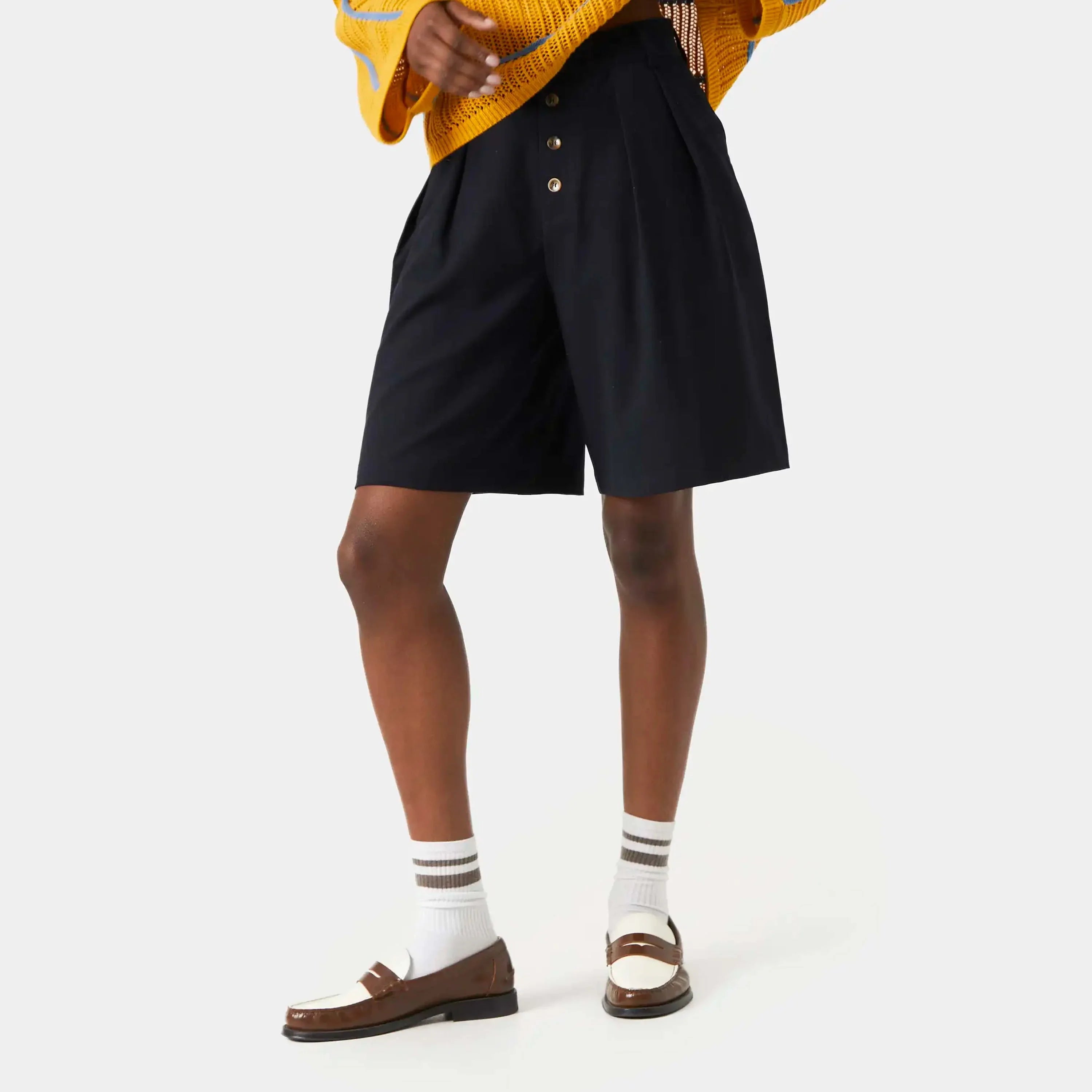 Refined Dark Navy Jort