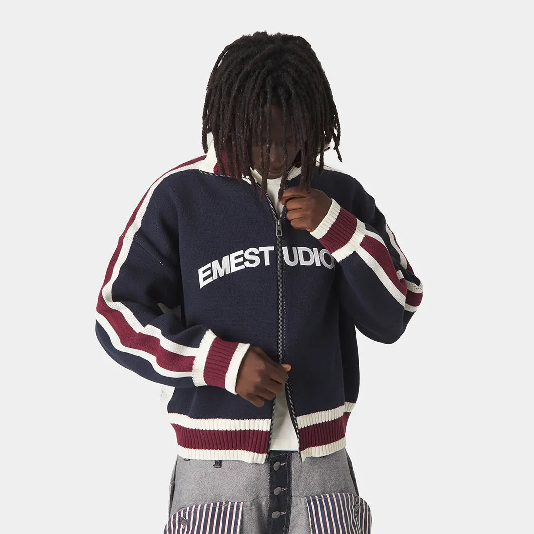 Echellor Navy Zipper Knit