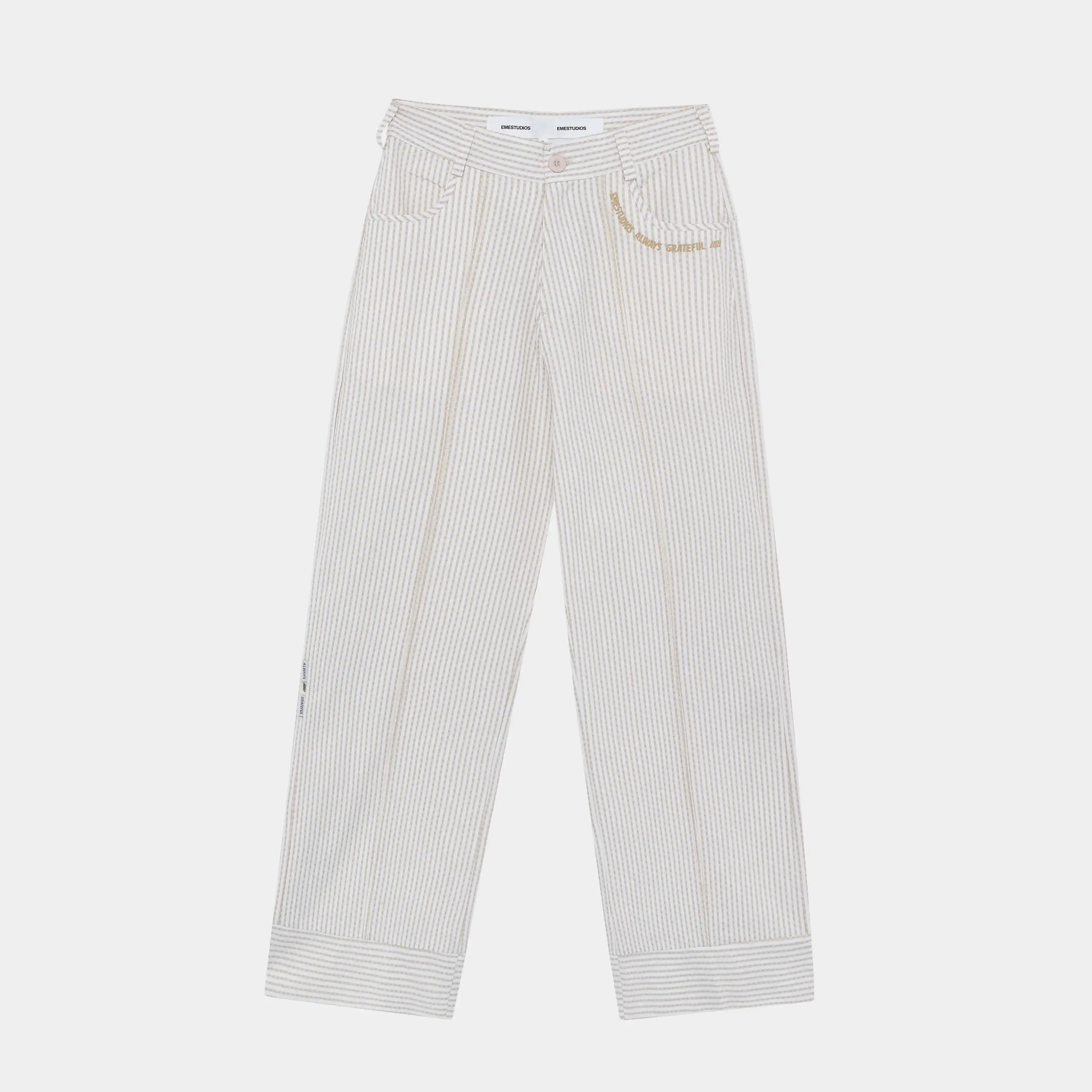 Striped Off Sand Baggy Pants