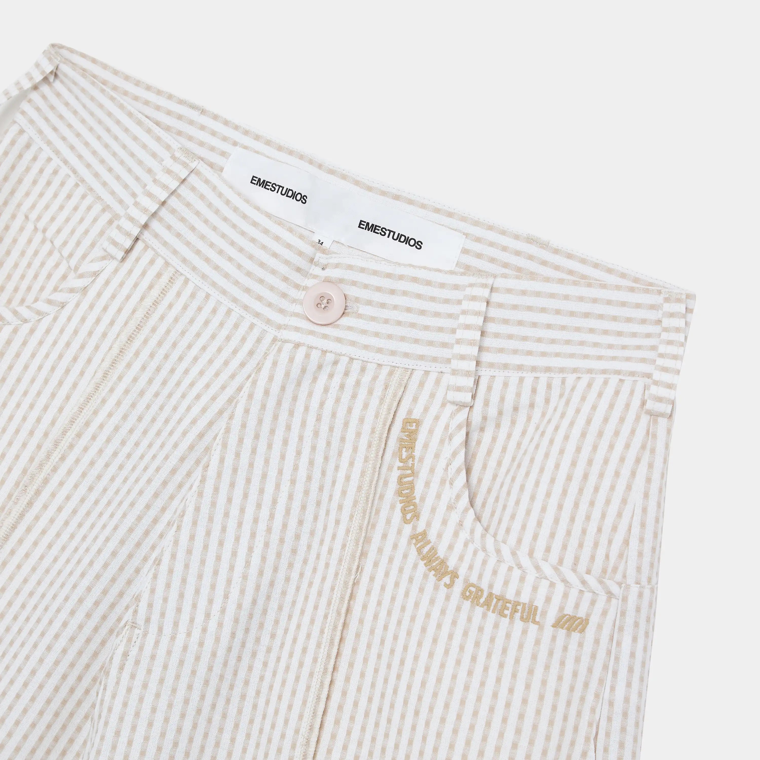 Striped Off Sand Baggy Pants