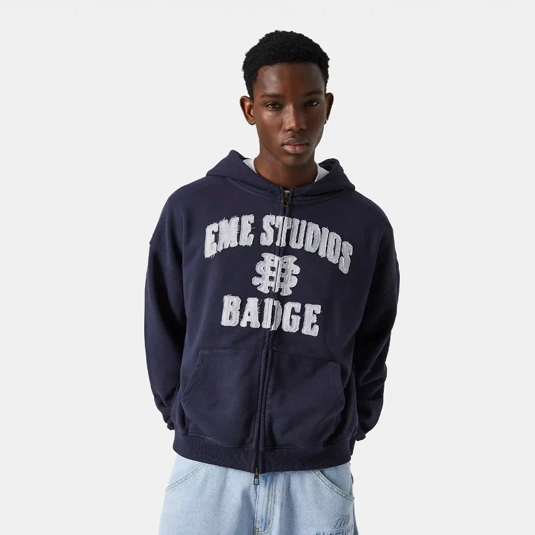 Badge Navy Full Zip