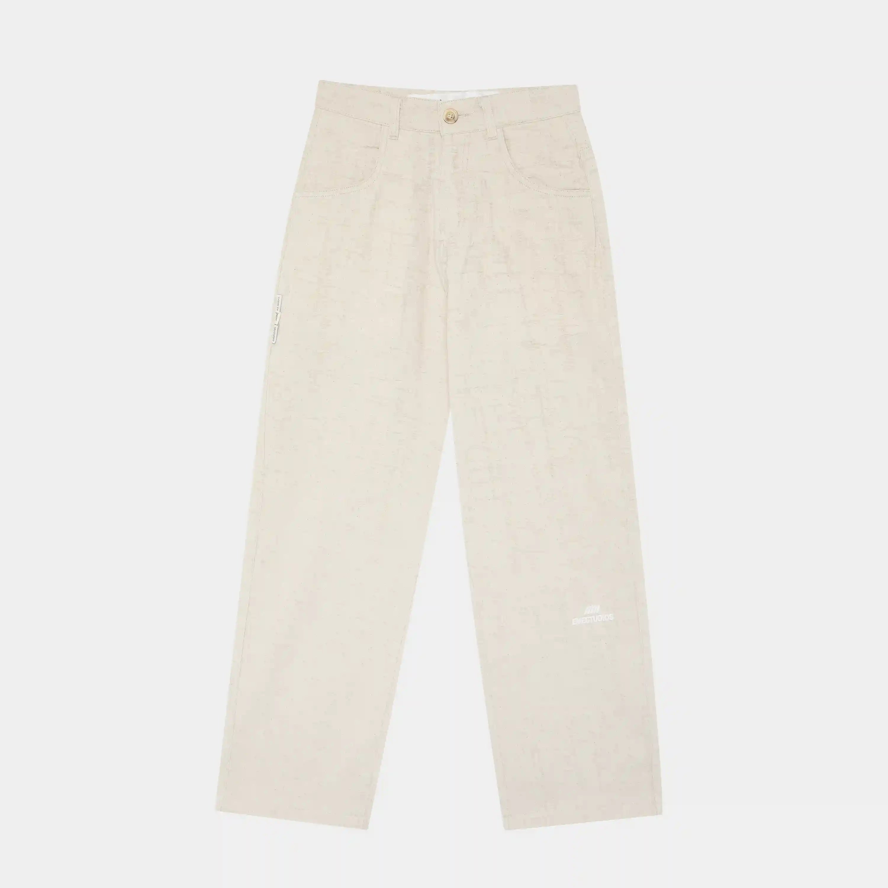 Frayed Almond Baggy Pants