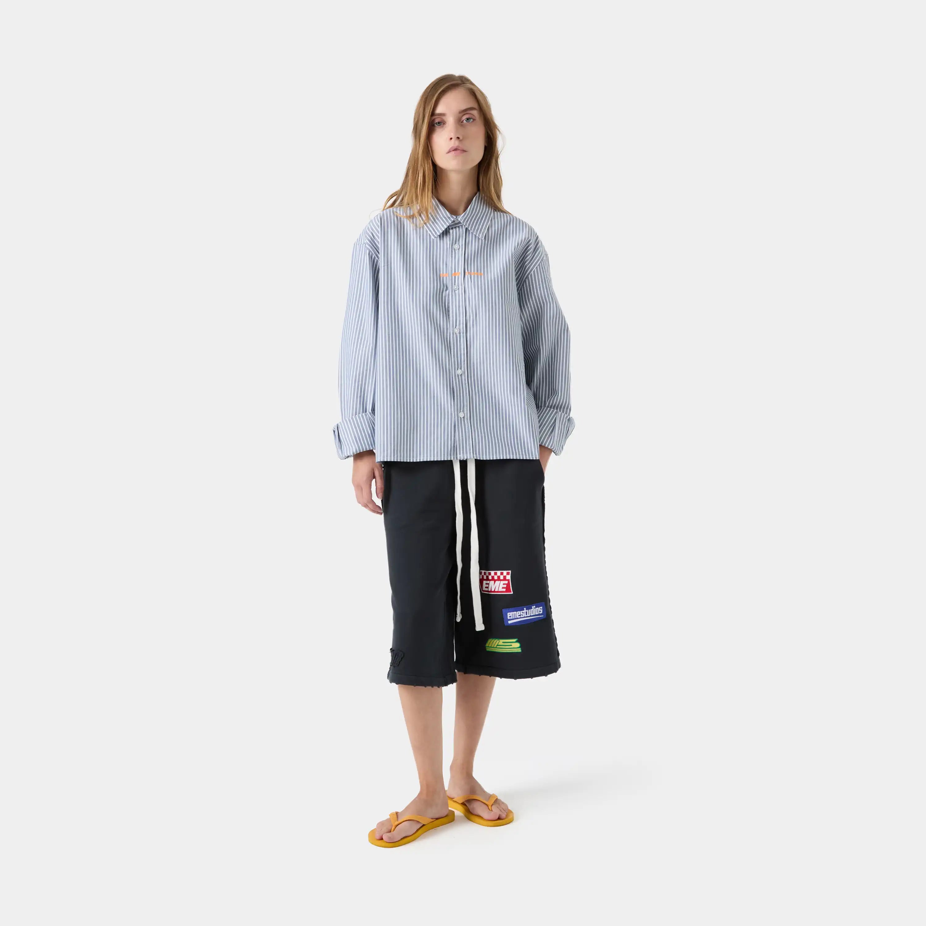 Soid Navy Striped Shirt