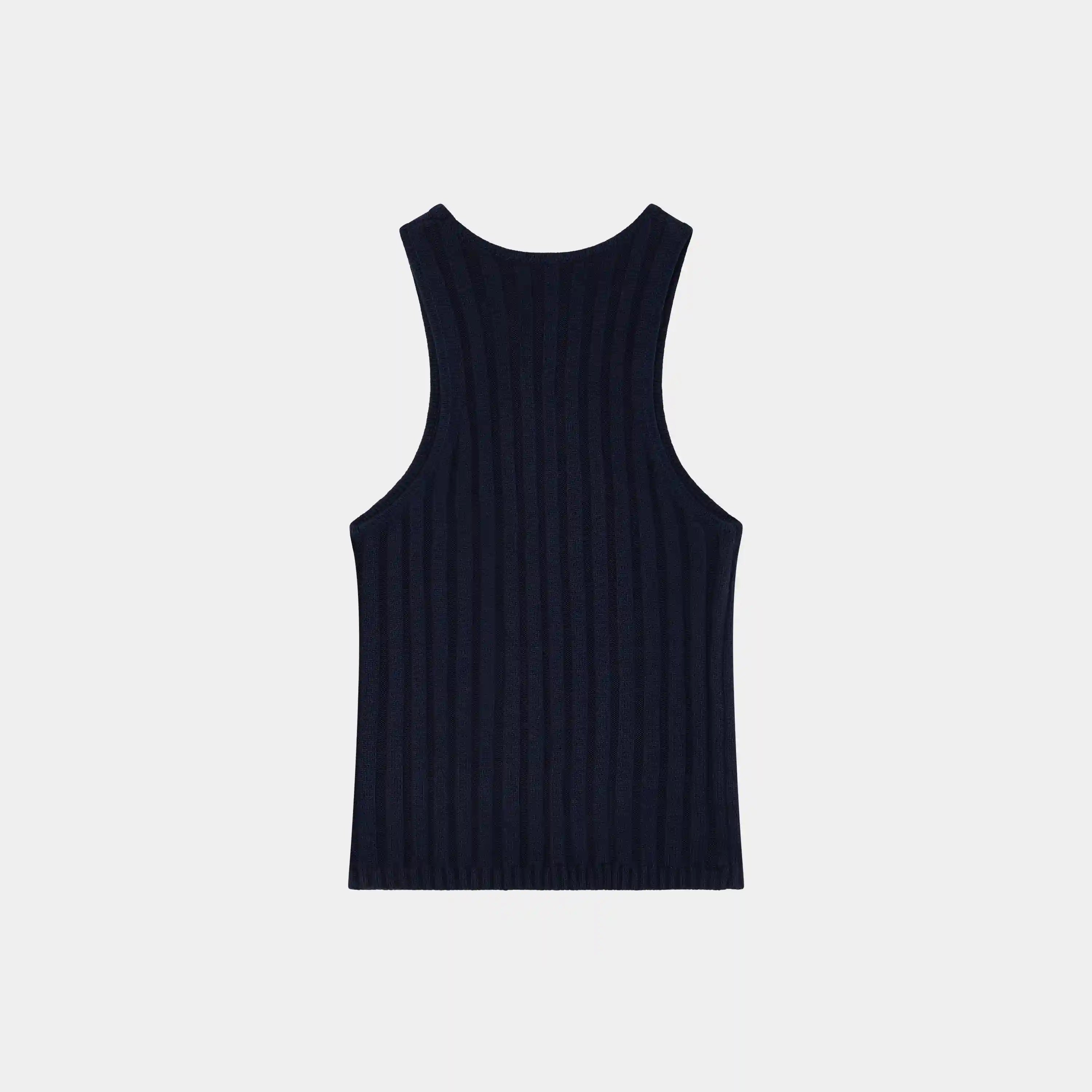 Rib Navy Tank Top