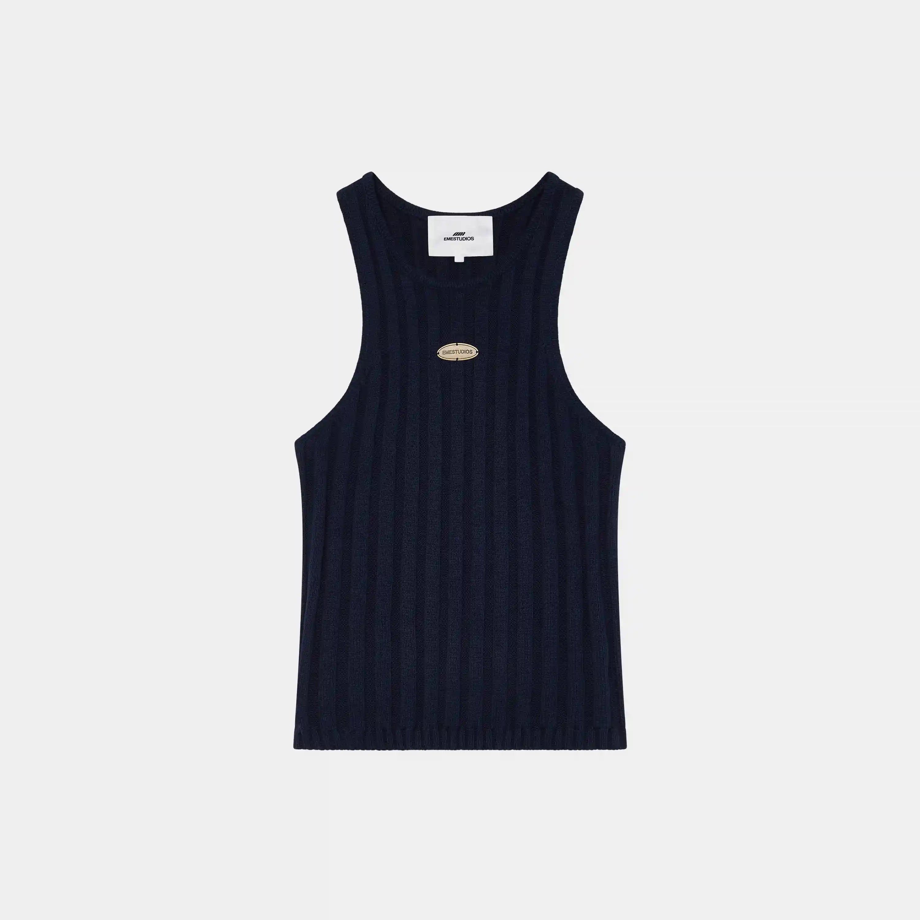 Rib Navy Tank Top