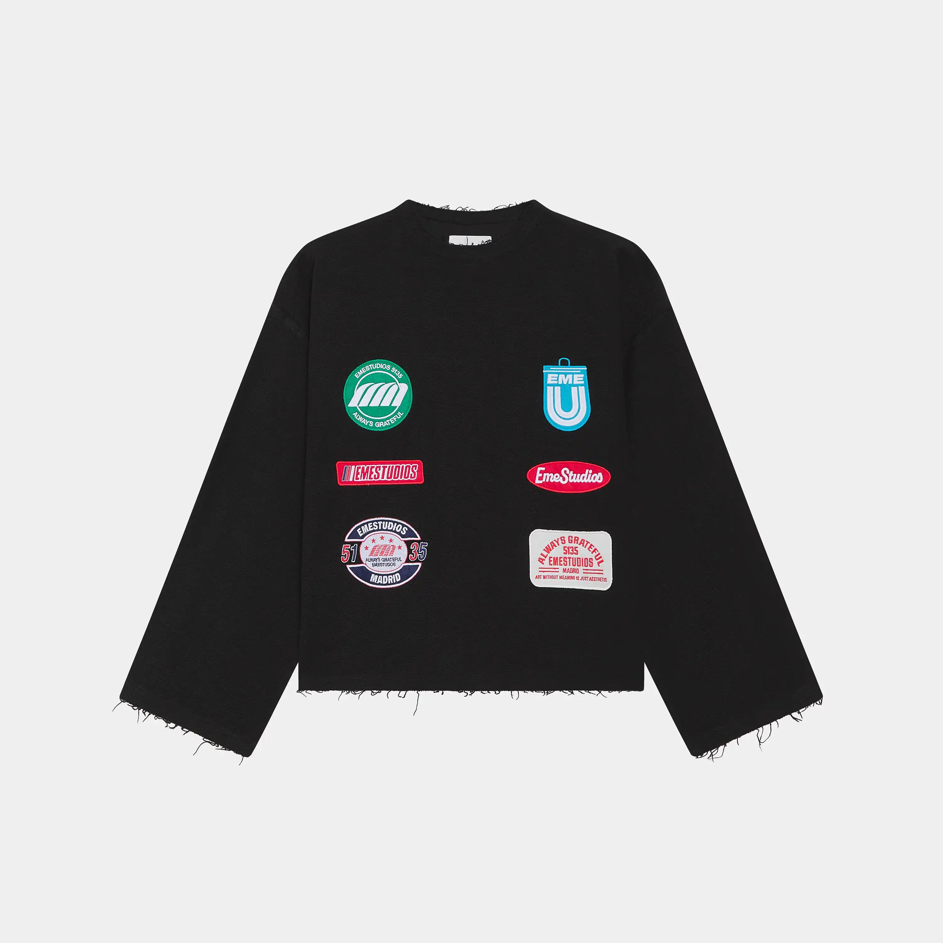 Patches Black Crewneck