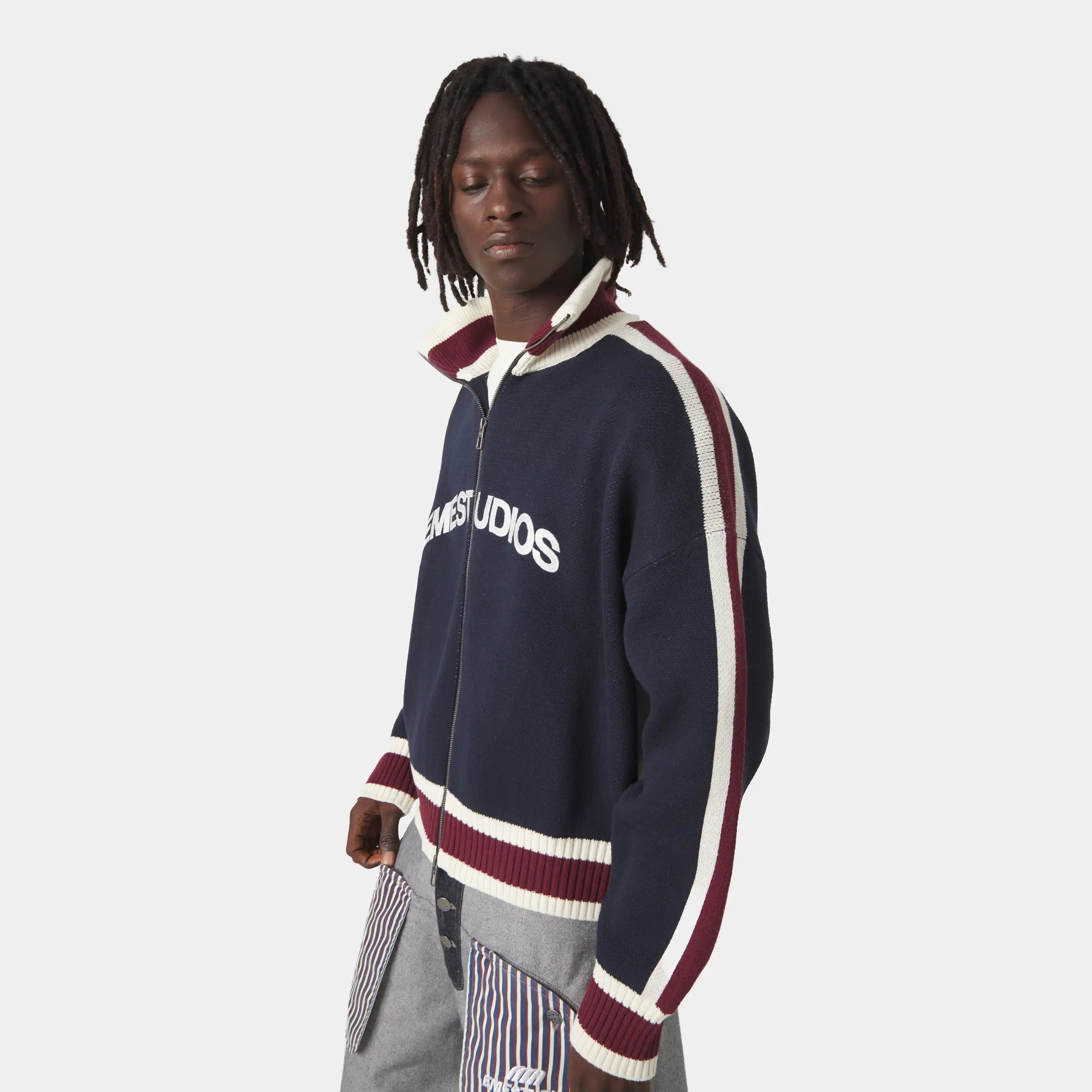 Echellor Navy Zipper Knit