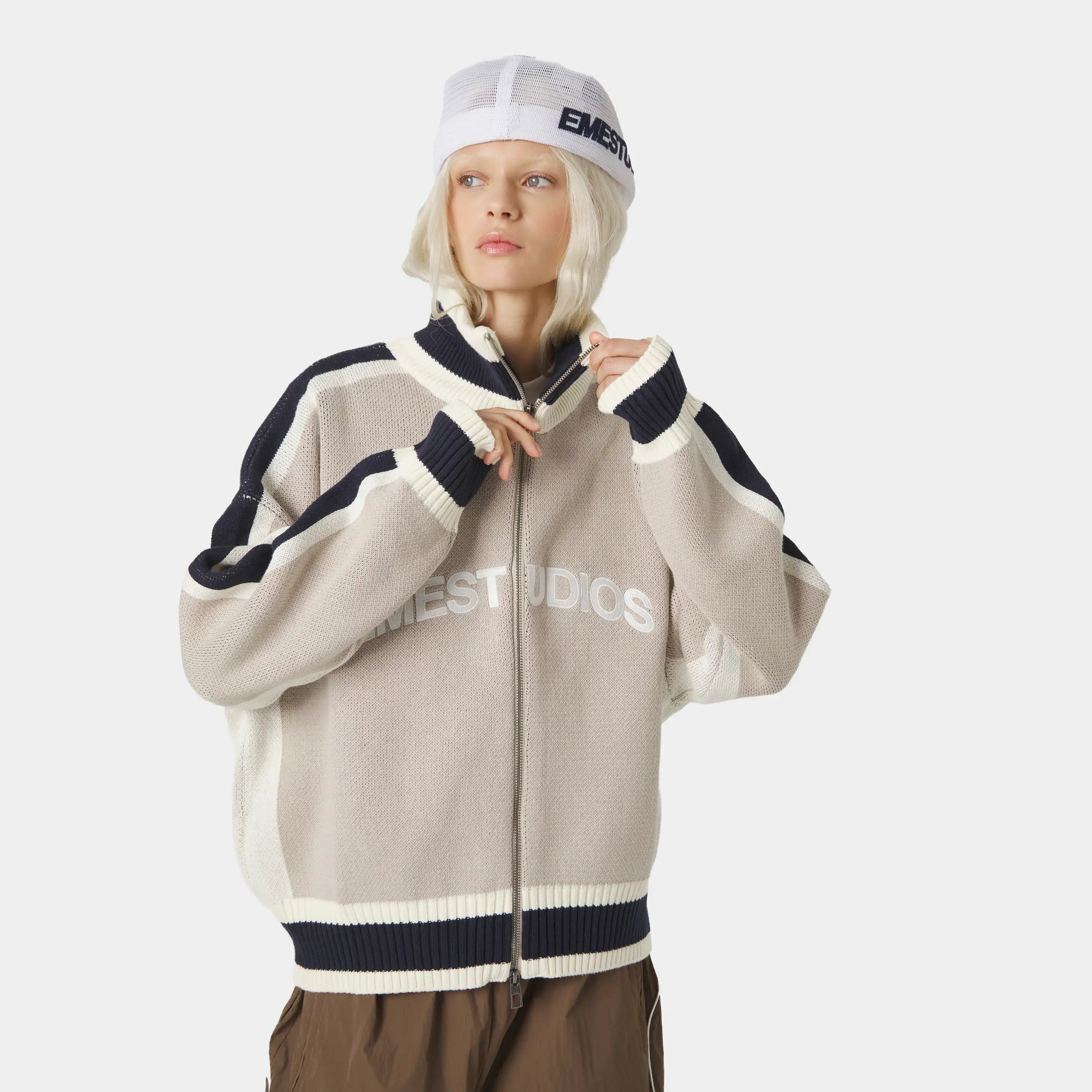 Echellor Off Sand Zipper Knit