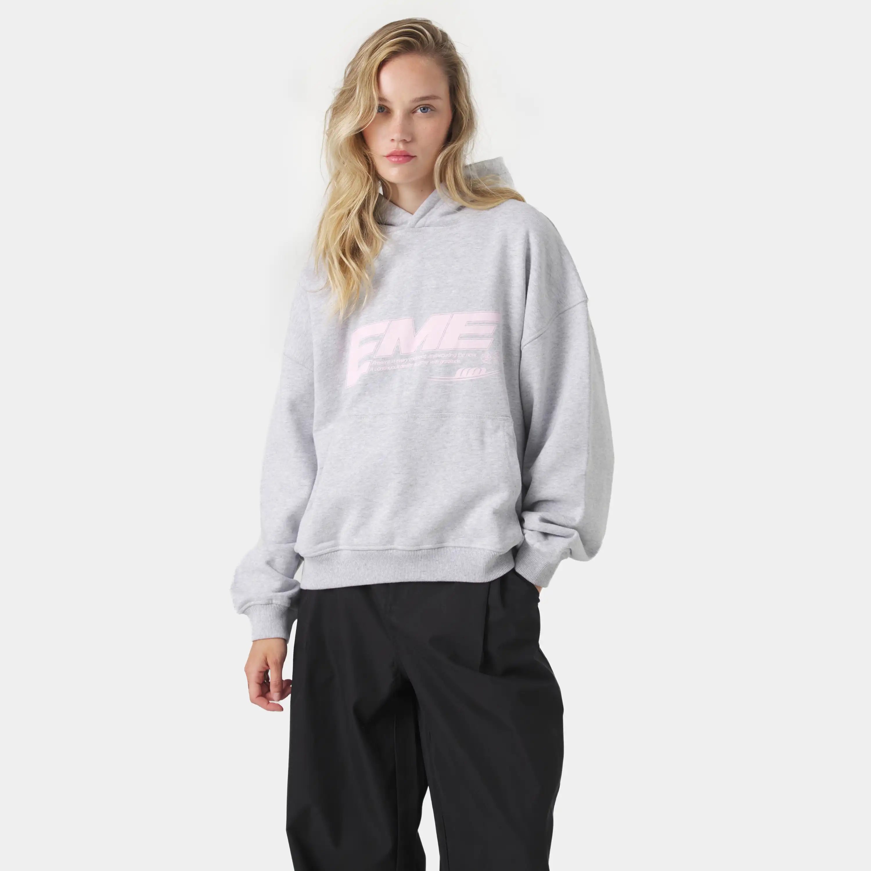 Ssamo Heather Grey Oversized Hoodie