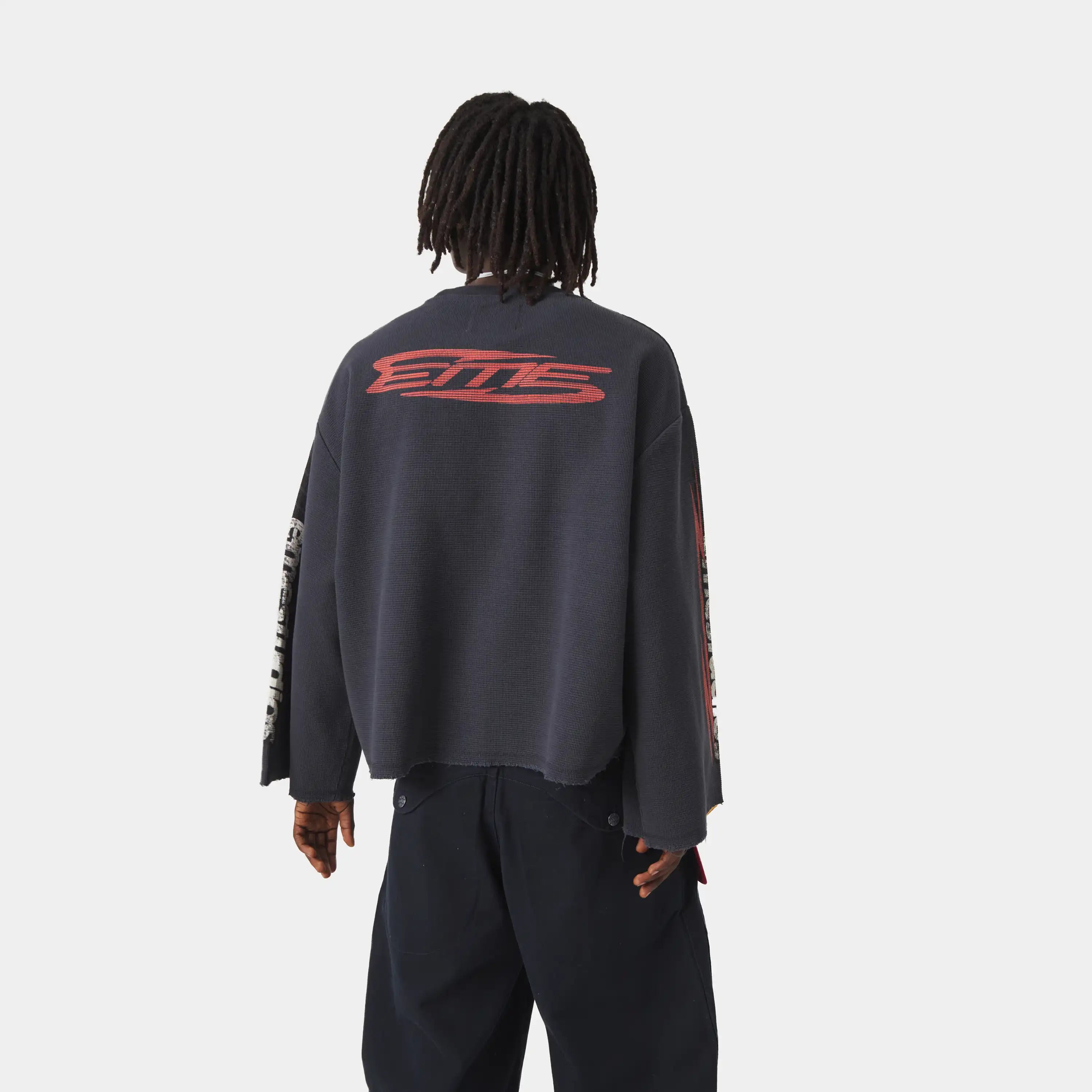 Waffle Navy Crewneck